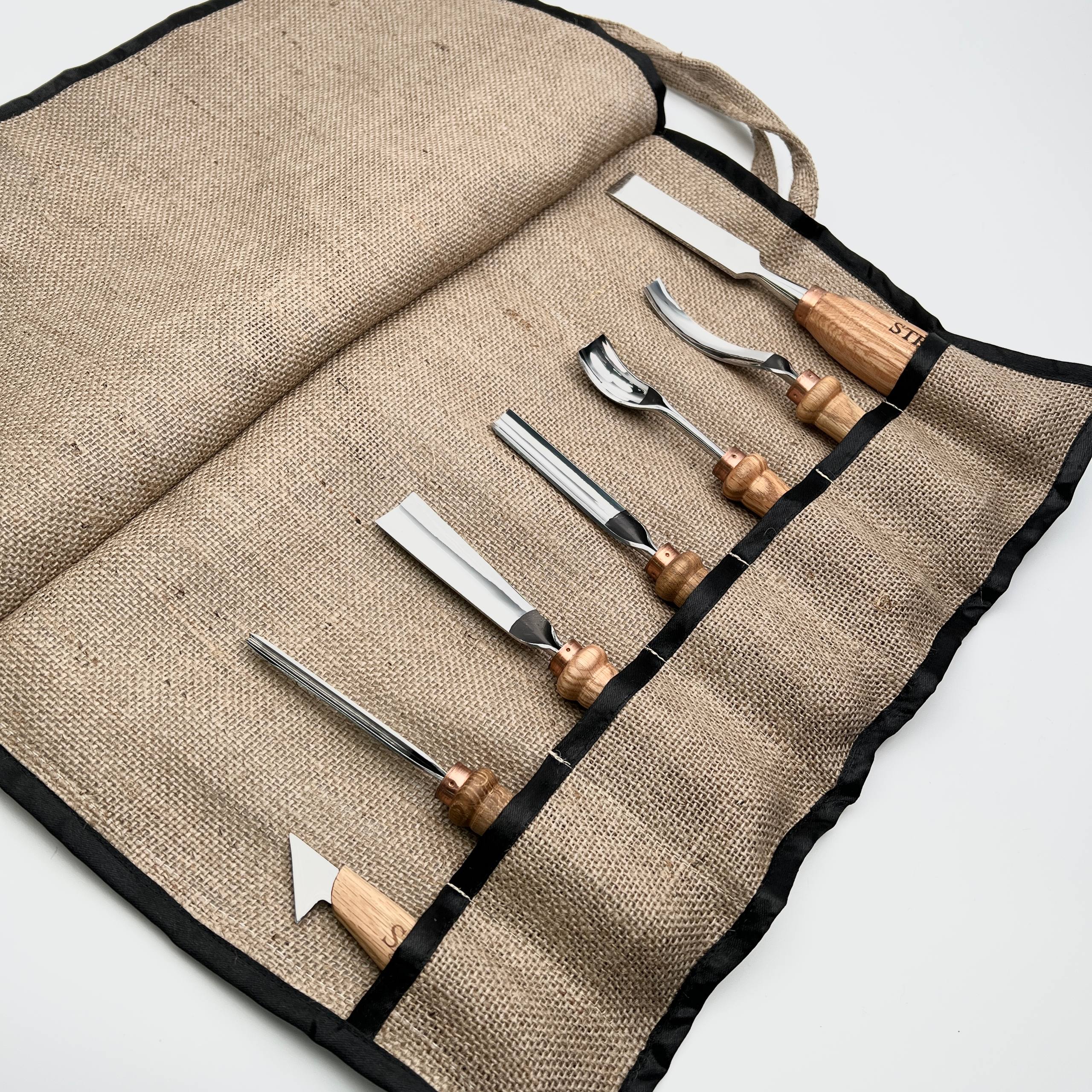 Wood Carving Kit 7 pcs, Chisels and Gouges STRYI Profi, Versatile Carving Set