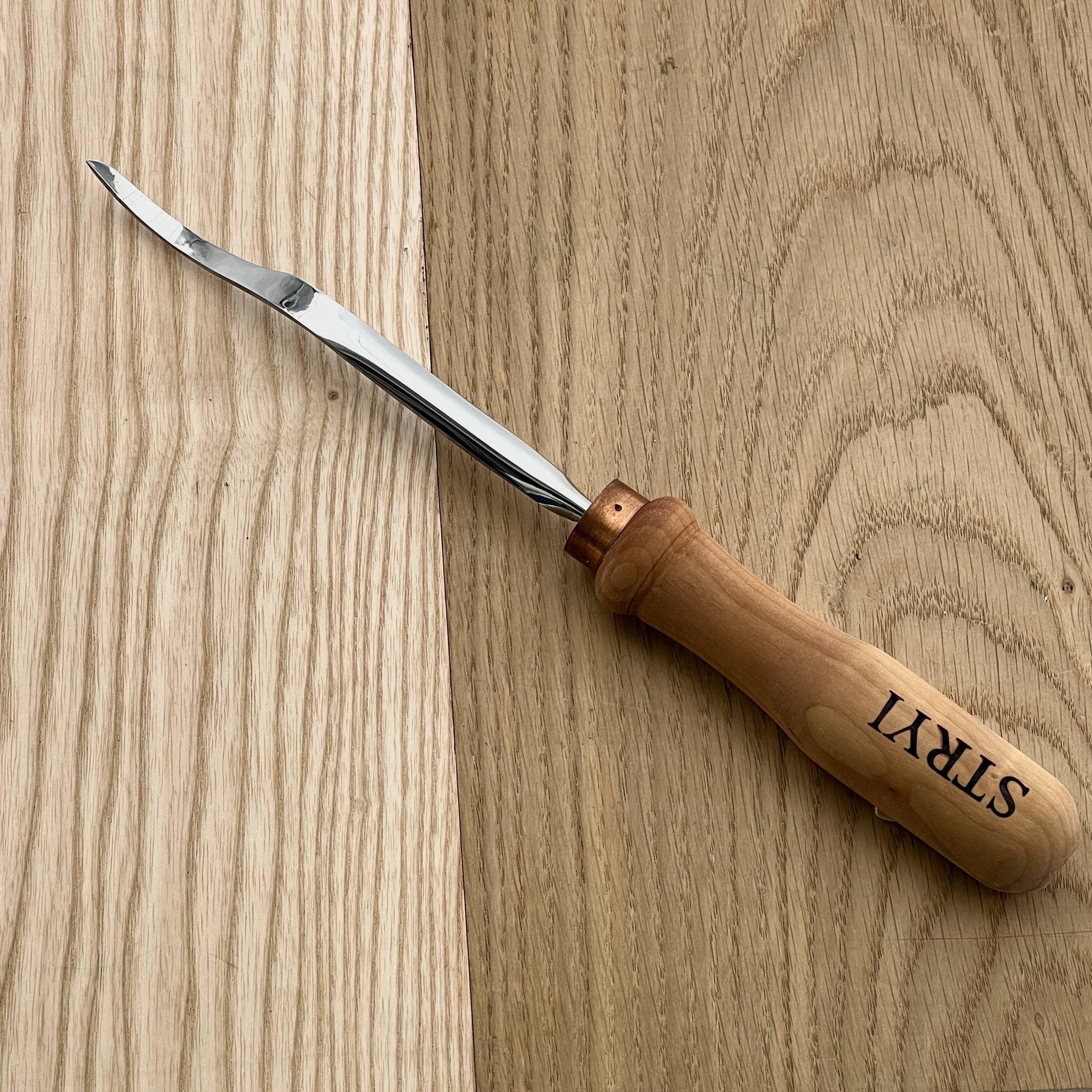 Langes Hakenwerkzeug STRYI Profi zum Reliefschnitzen, Detaillierungsmeißel zum Querschneiden, Reliefschnitzwerkzeug