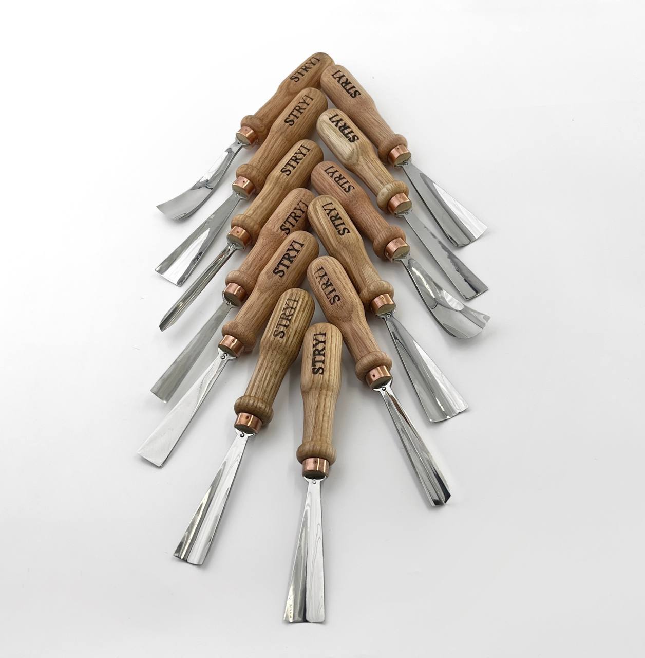 STRYI 12-Piece Hand-Forged Relief Carving Chisel Set, Professional Woodworking Tools