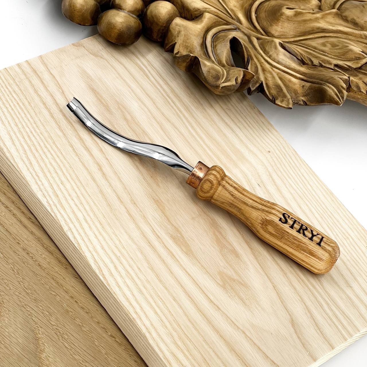 Revers bent gouge STRYI Profi, Carving grapes, Relief carving tools, Back bent gouges