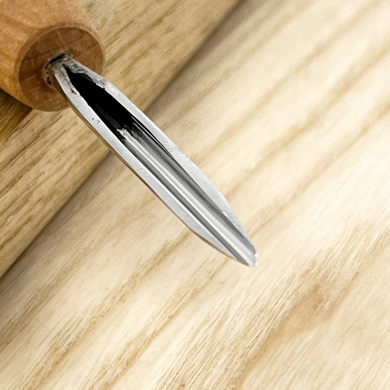 Woodcarving tool short gouge skewed STRYI-AY Profi, Chip carving tools