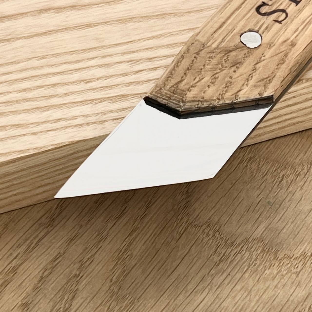 Wide carving knife, carving knife 40mm STRYI Profi, Skewed knife, Knife for sculpting