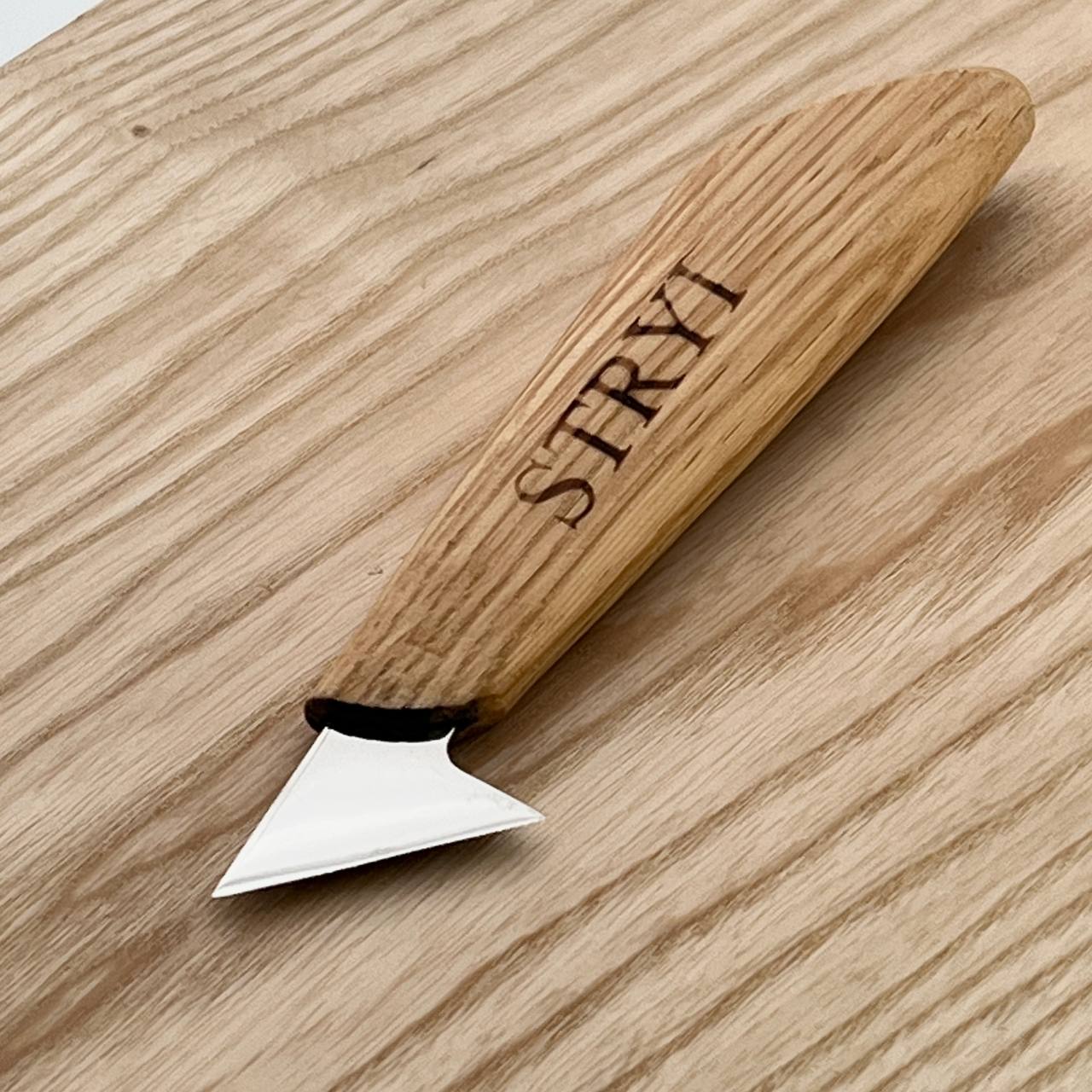 Wood carving knife 35mm STRYI Profi for relief and chip carving, Chip carving knife