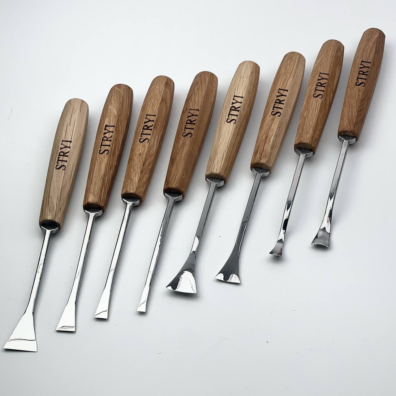 Fishtail Gouges set STRYI MAESTRO, Detailing Chisels set, Relief carving