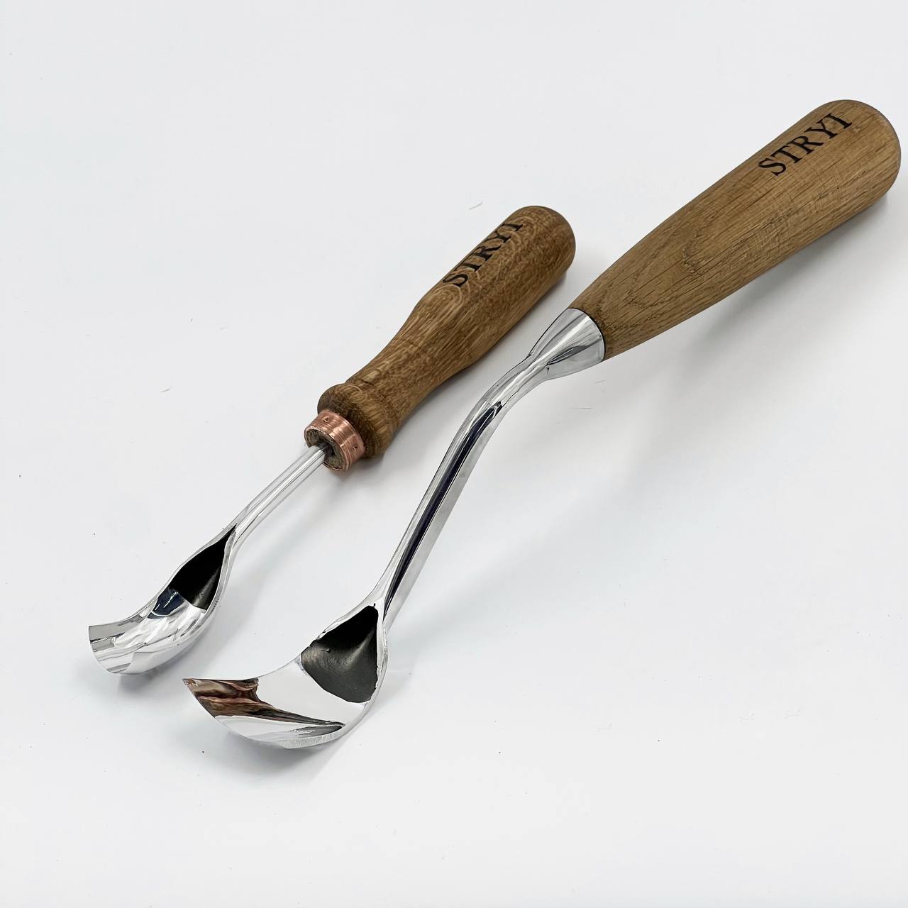 Schalenschnitzset mit 2 gebogenen Hohleisen STRYI Profi, Kuksa Hohleisen, Schalenschnitzerei, Geschenk für junge Männer