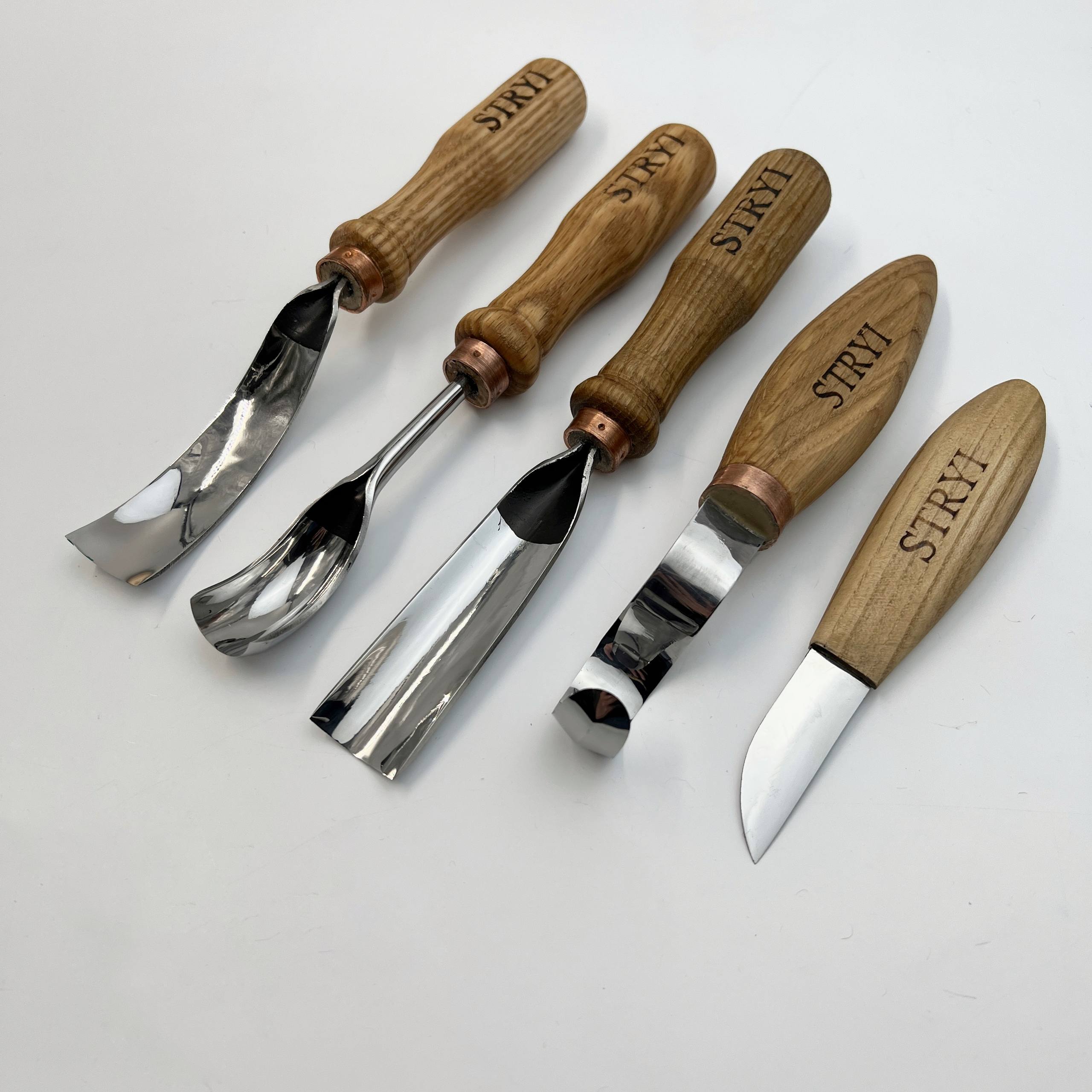 Spoon and kuksa carving kit, Bowl carving set, Stryi carving toolkit