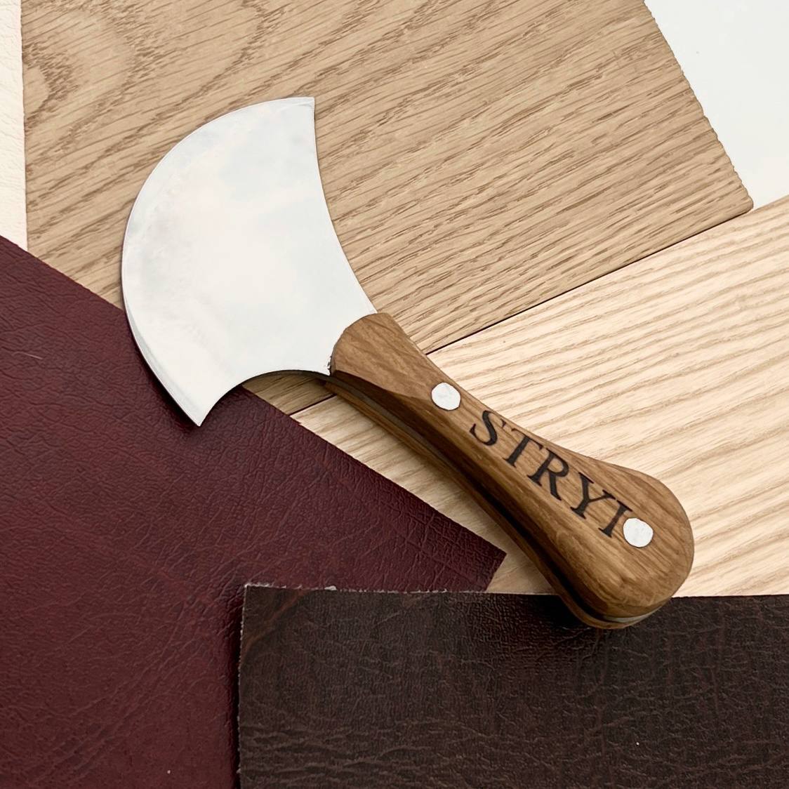 Premium Head Knife for Leatherworking: STRYI Profi, Leathercraft Cutting Tool