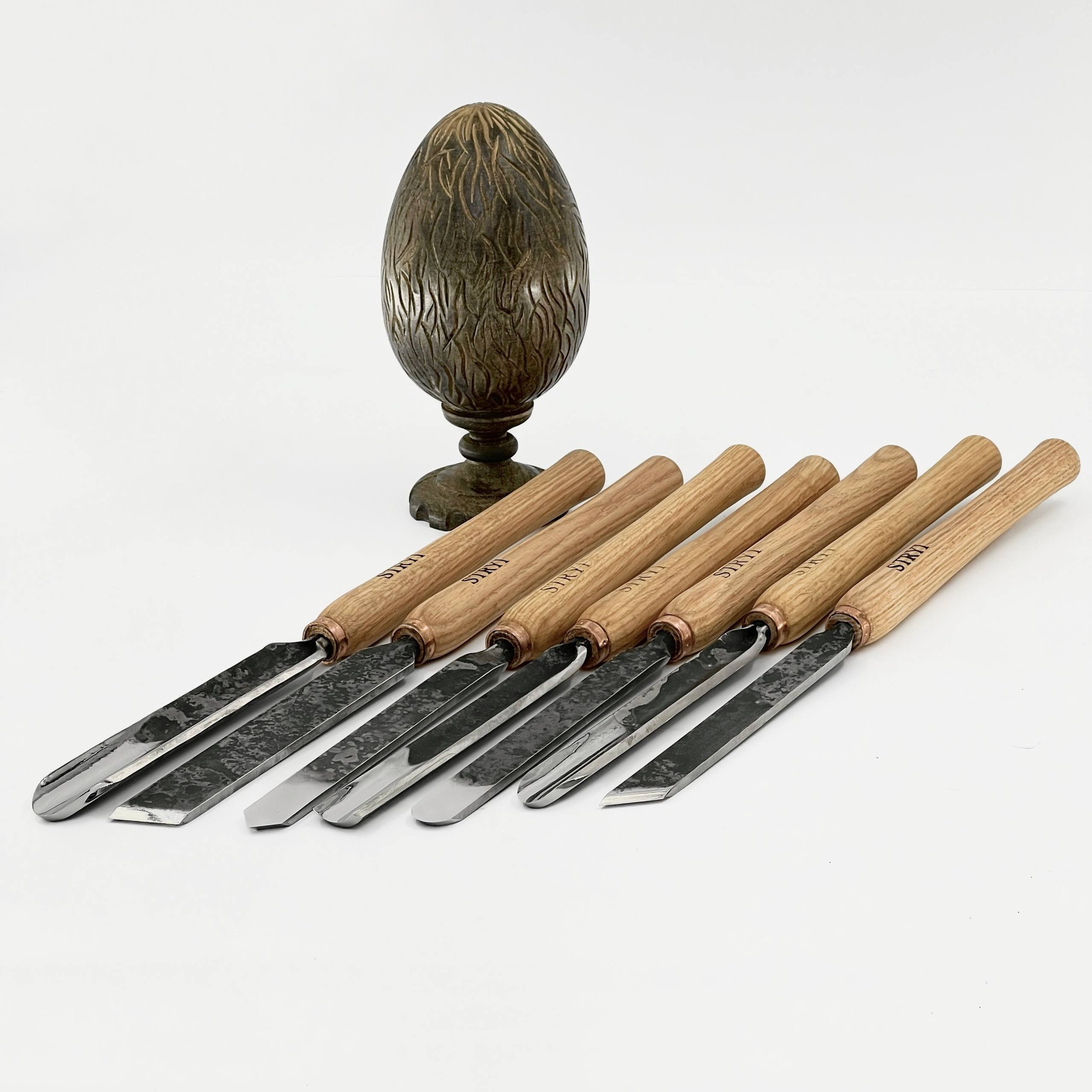 Wood turning toolset of 7 Wood Turning chisels STRYI Standart in roll-case, Woodturning kit, Gift for woodworker, Lathe Tools