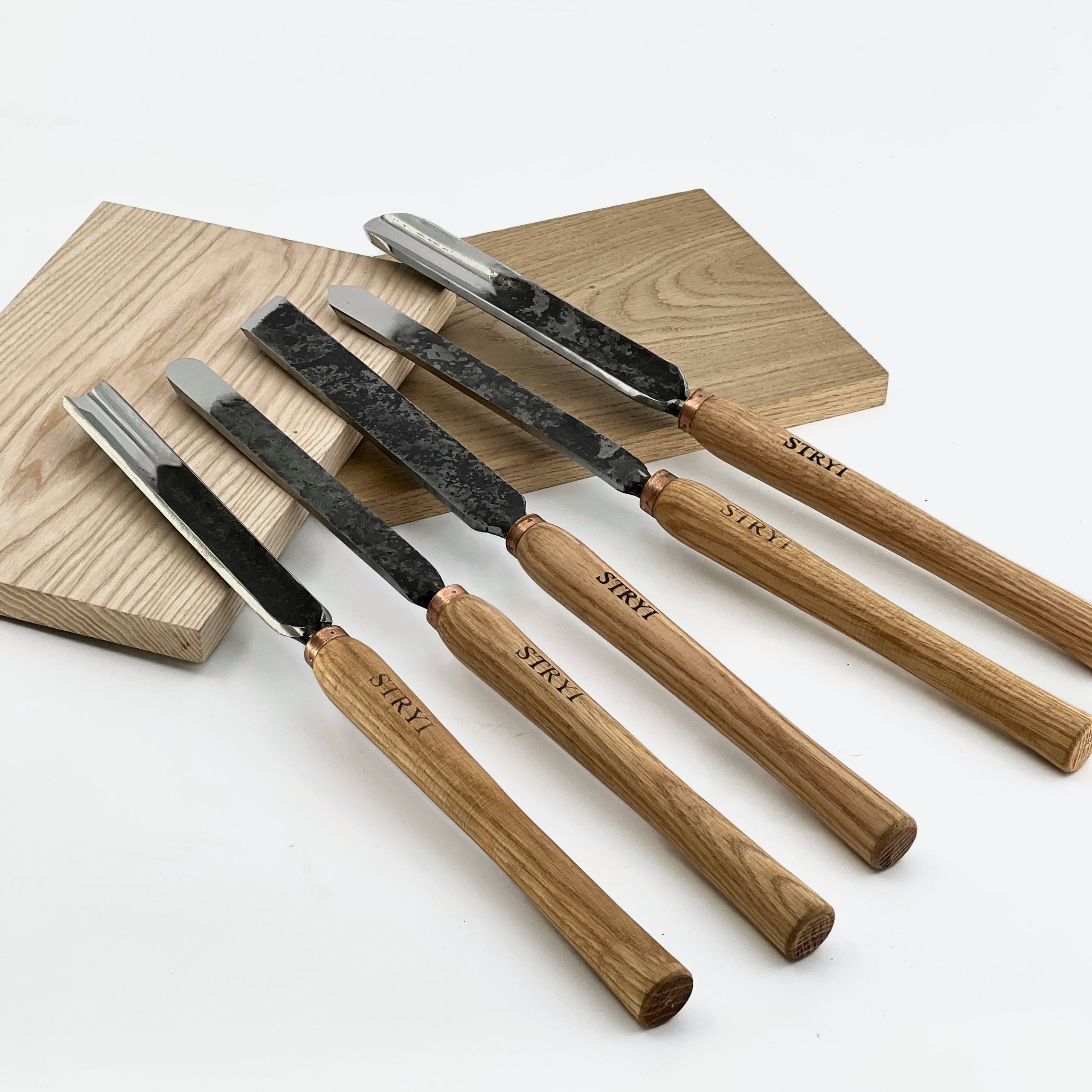 Wood turning tools set STRYI Standart 5pcs, Іet of lathe tools, Wood turning kit