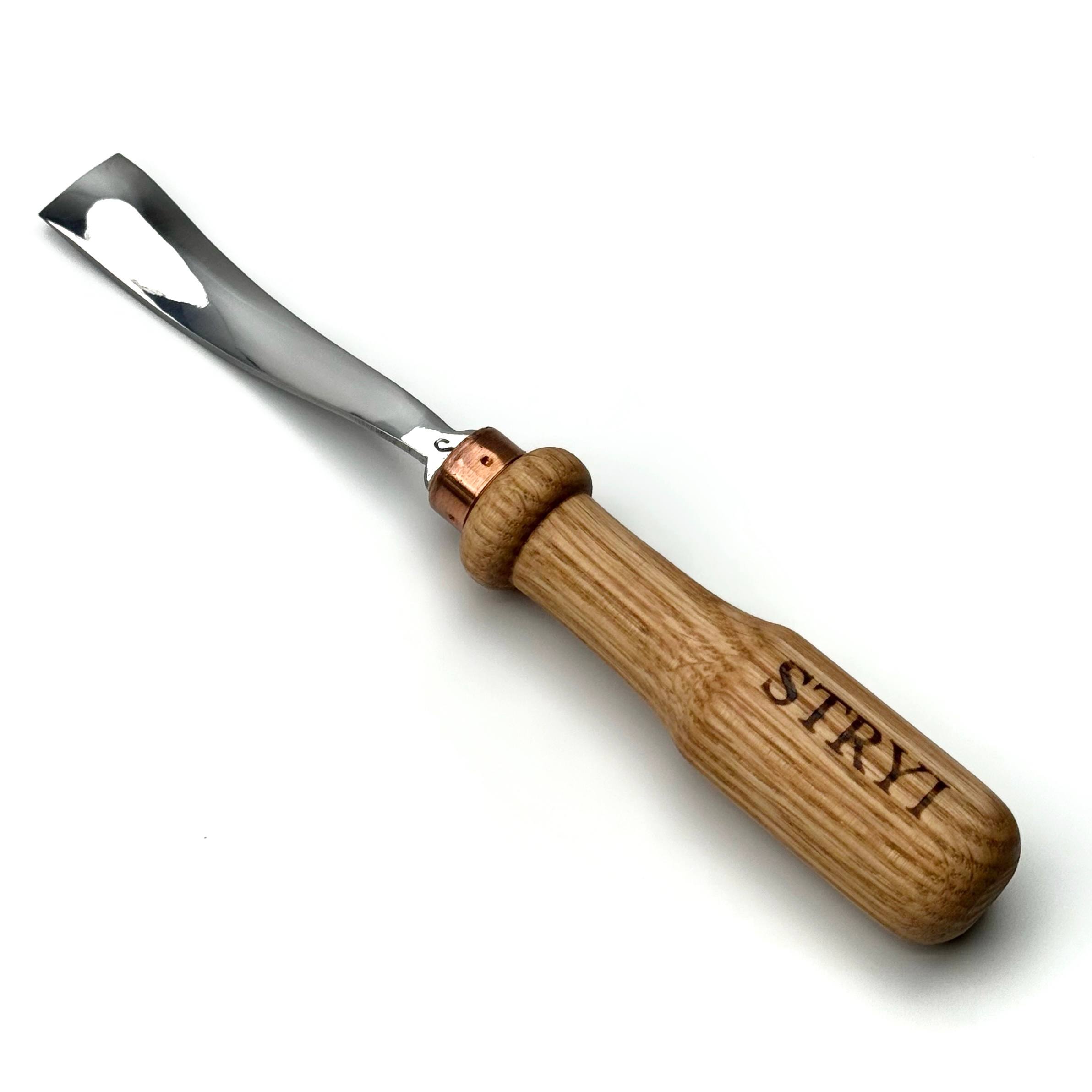 STRYI Reverse Bent Gouge – Specialized Forged Chisel for Convex Shapes & High Relief