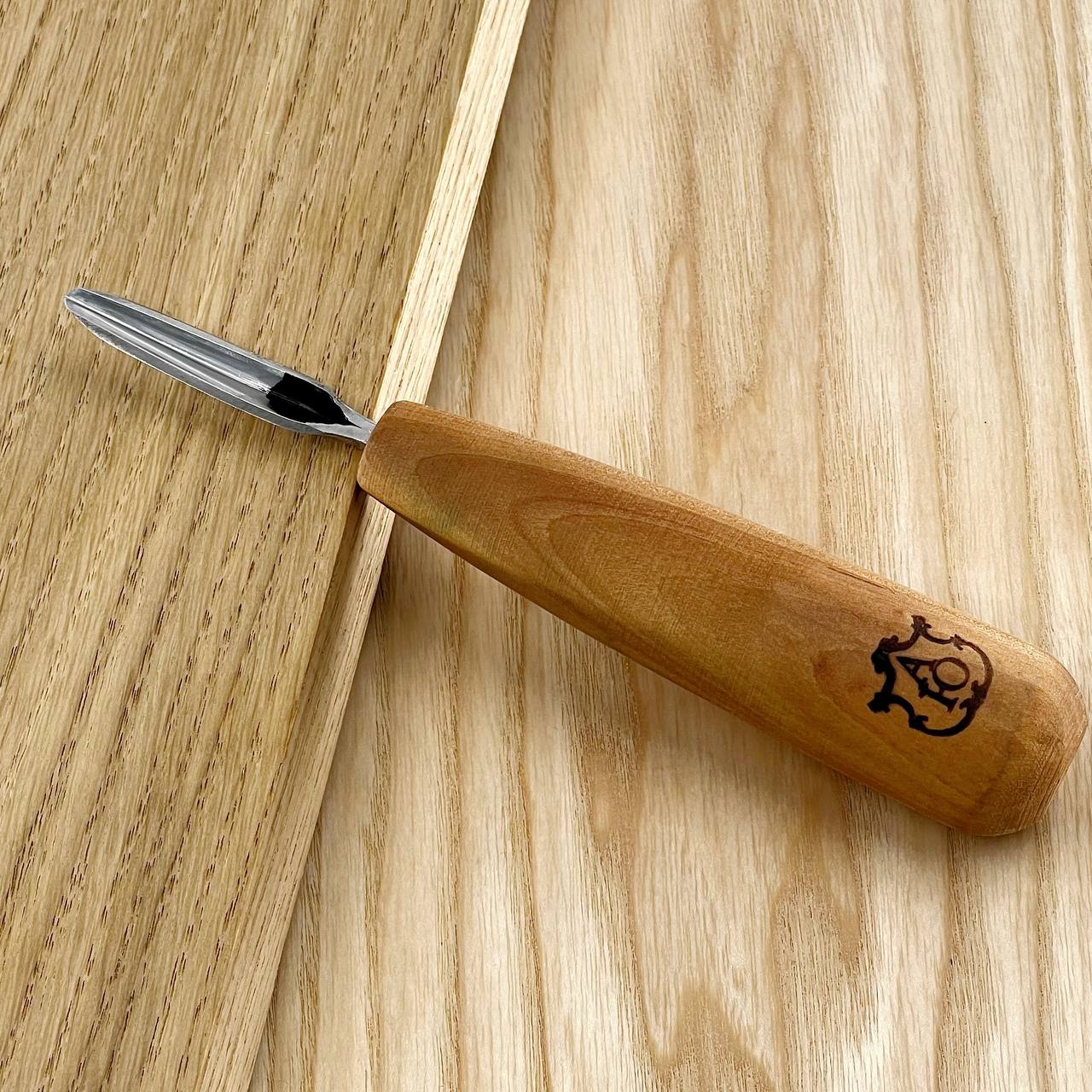 V-parting tool, Short chisel skewed STRYI-AY Profi for carving, V-shaped chisel