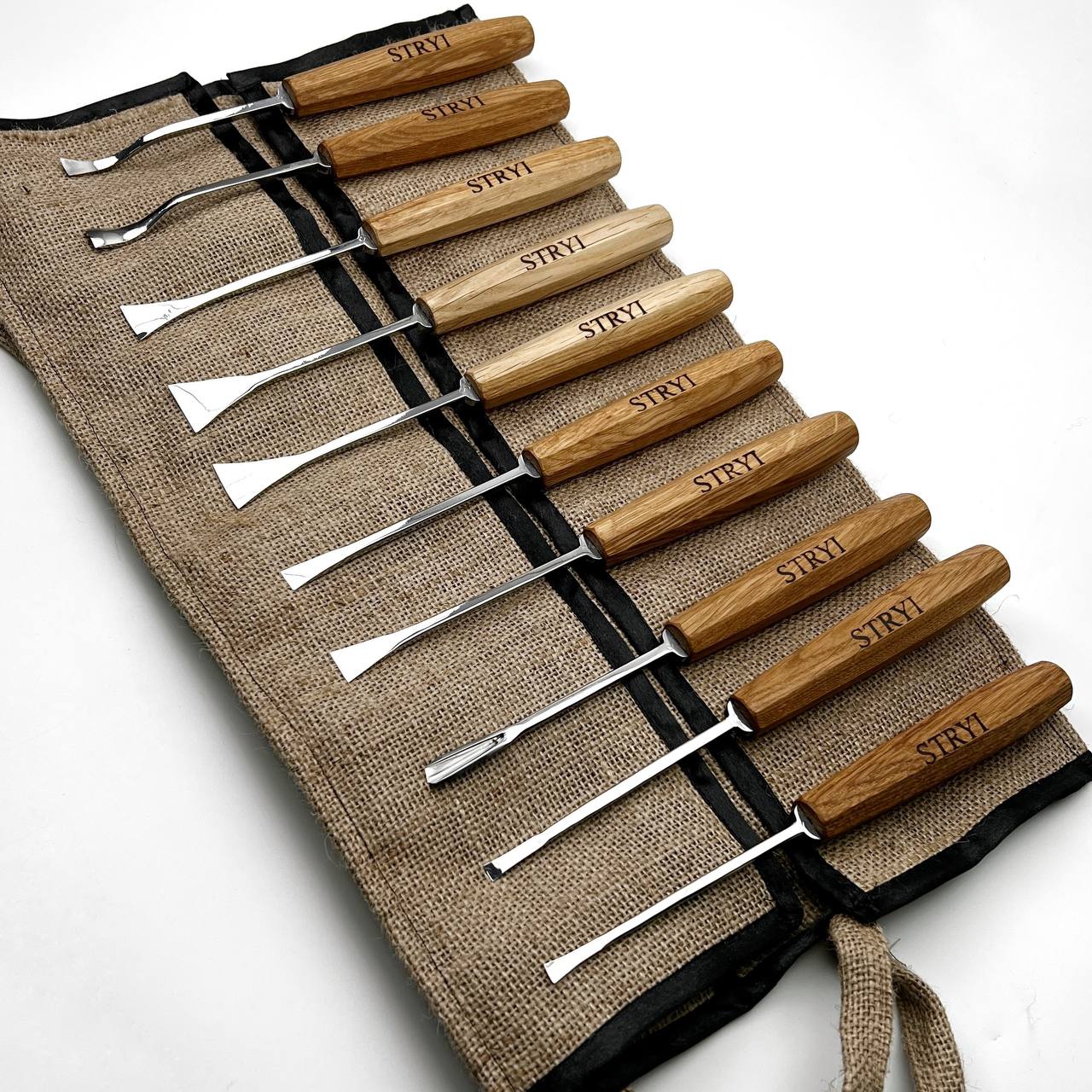 Fishtail Gouges set STRYI MAESTRO, Detailing Chisels set, Relief carving