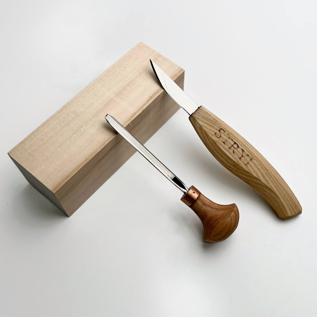 Wood carving set STRYI Start for carving figures, Making toys, Knives set