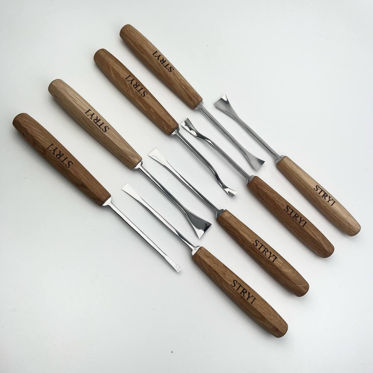 Fishtail Gouges set STRYI MAESTRO, Detailing Chisels set, Relief carving