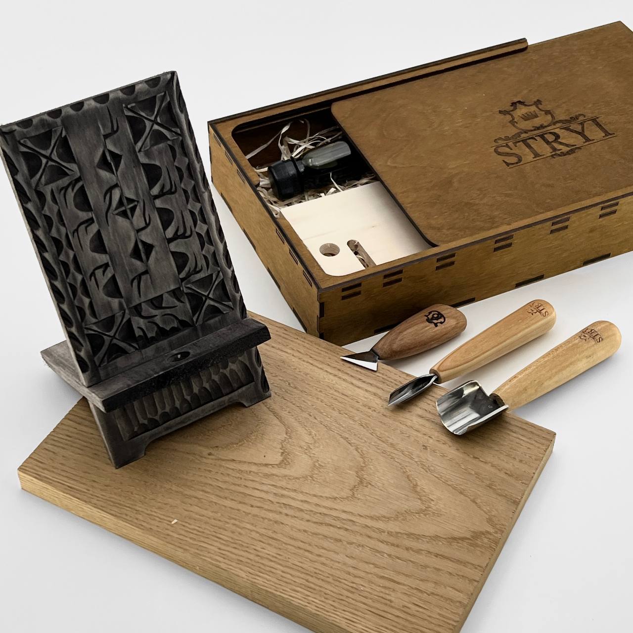 📱 DIY Wood Carving Kit: Mobile Phone Stand, Craft kit, Gift box for everyone