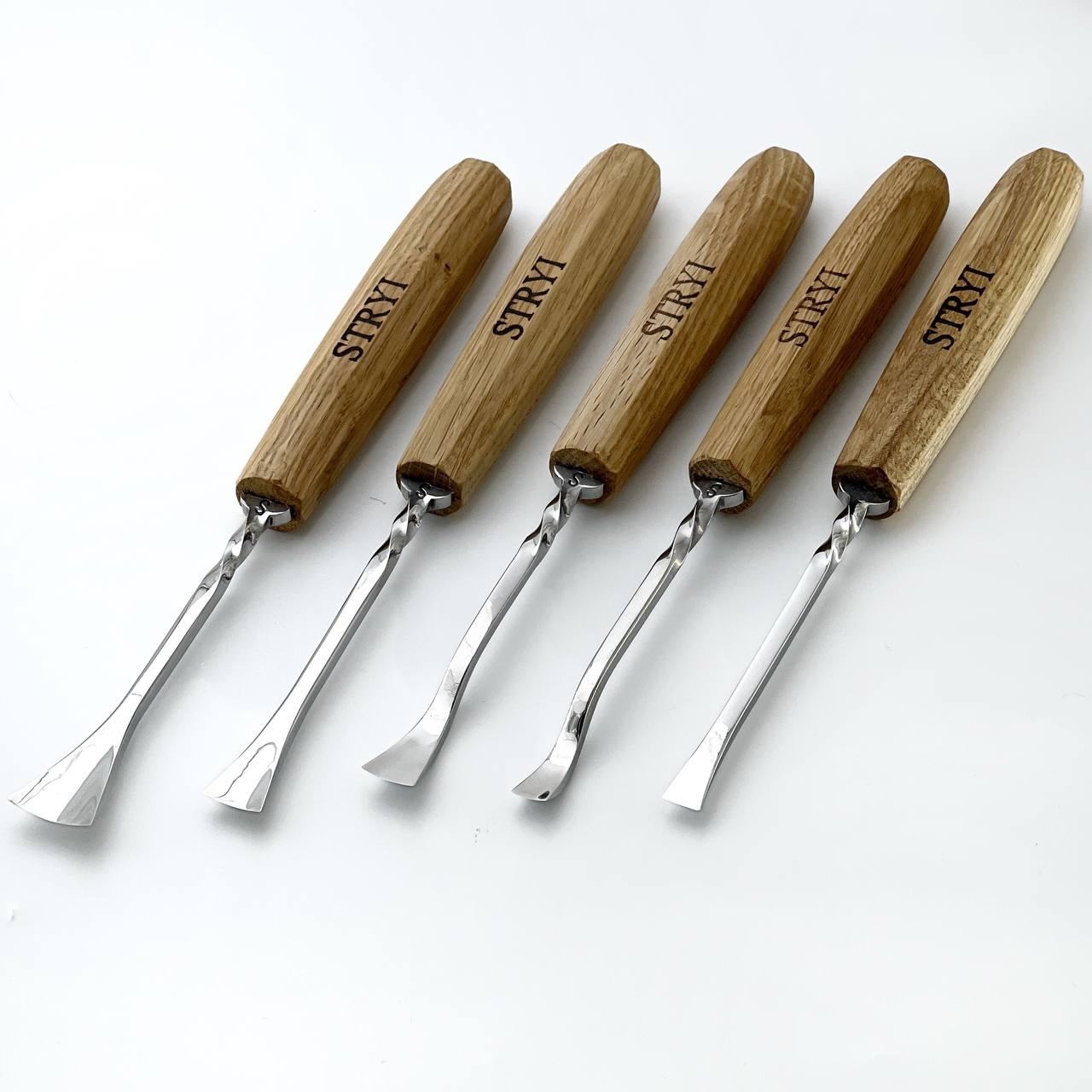 Fishtail Gouges set STRYI MAESTRO, Detailing Chisels set, Relief carving