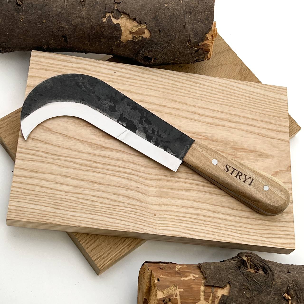 Hand Forget Sickle, Short Blade Machete, Greenwoodworking knife, Husband and Dad Gift, Camping Equipment for Men