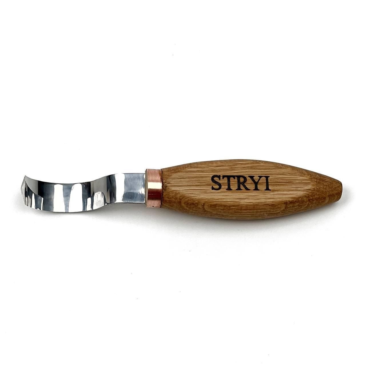 STRYI Profi 50mm Double-Edged Hook Knife for spoon carving