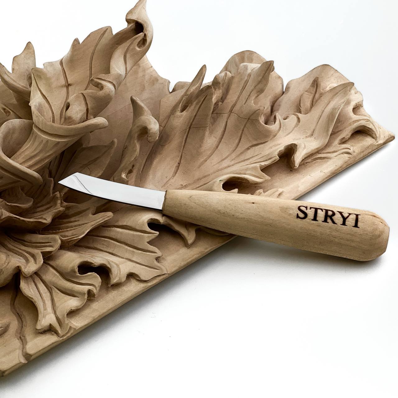 Bent Skew Chisel for Precision Wood Carving, Skewed knifr for 3D carving and detailed carving