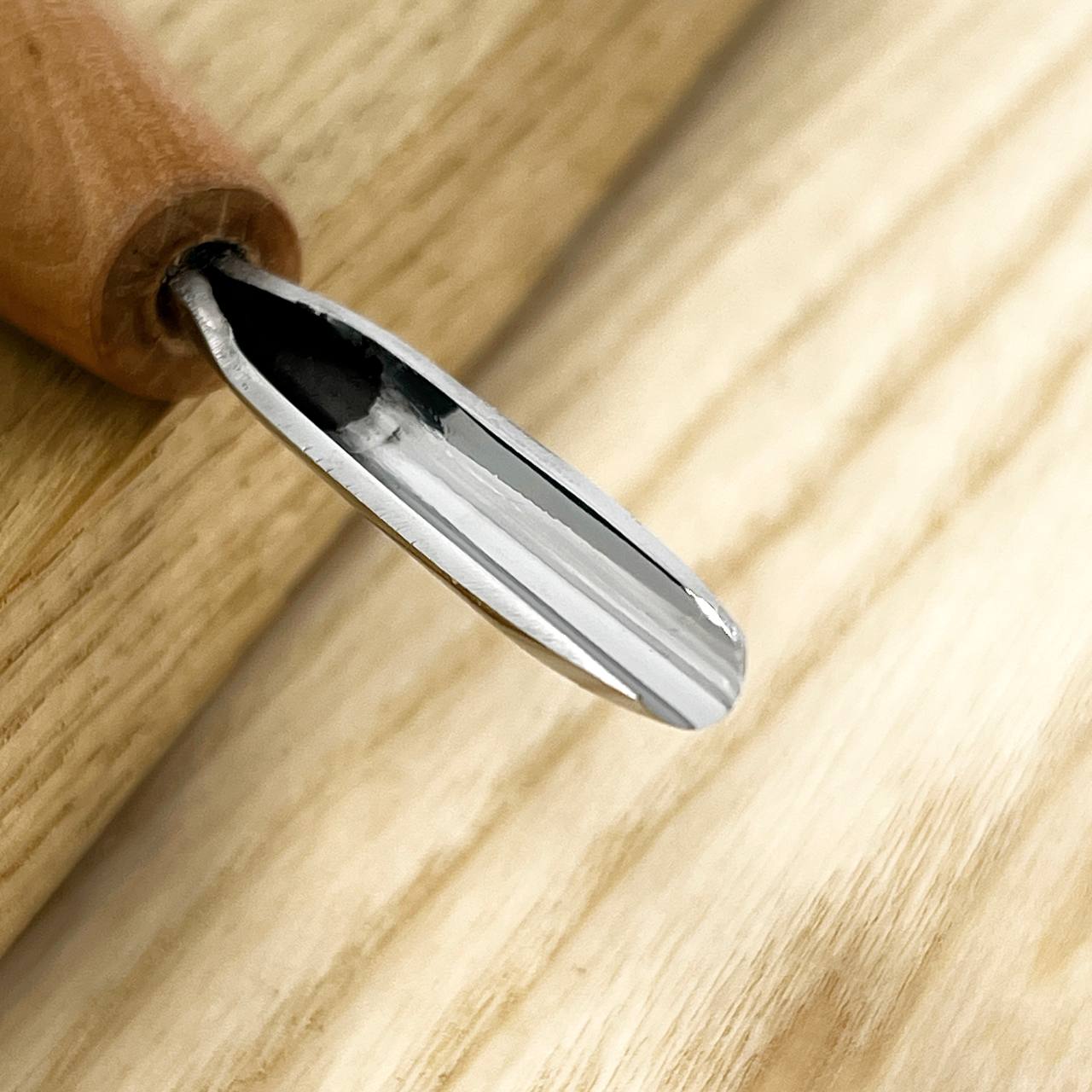 Woodcarving tool short gouge skewed STRYI-AY Profi, Chip carving tools