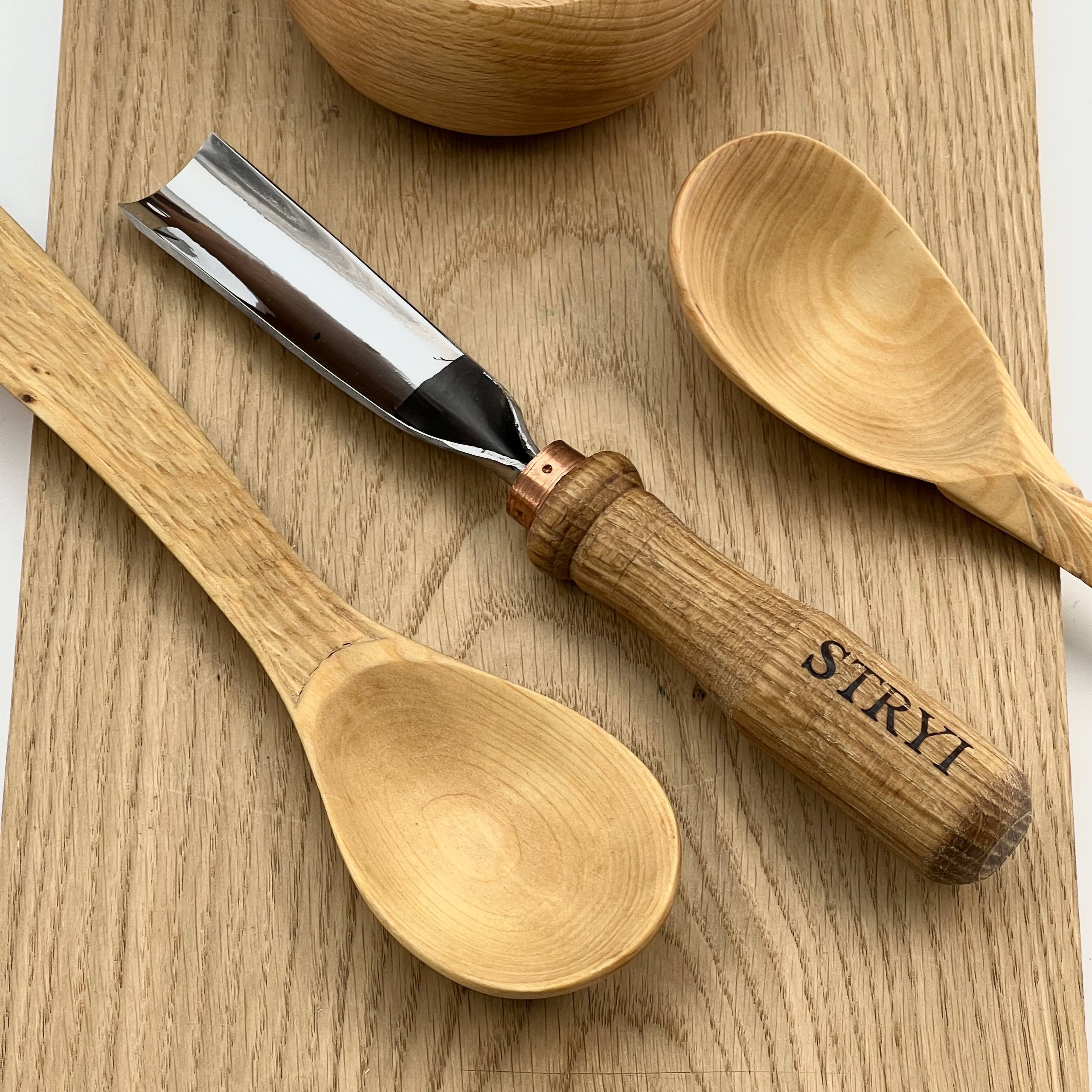 Holzschnitzset zum Löffelmachen und Schüsselschnitzen STRYI Profi, 4-tlg