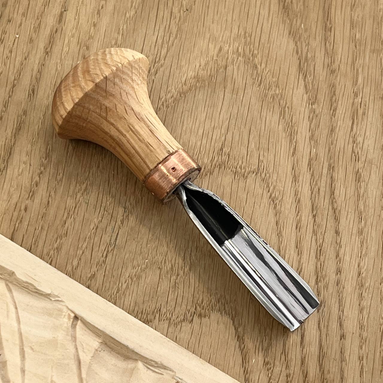 Short Palm U-Gouge for relief carving and texturing, Soft V-tool for carving