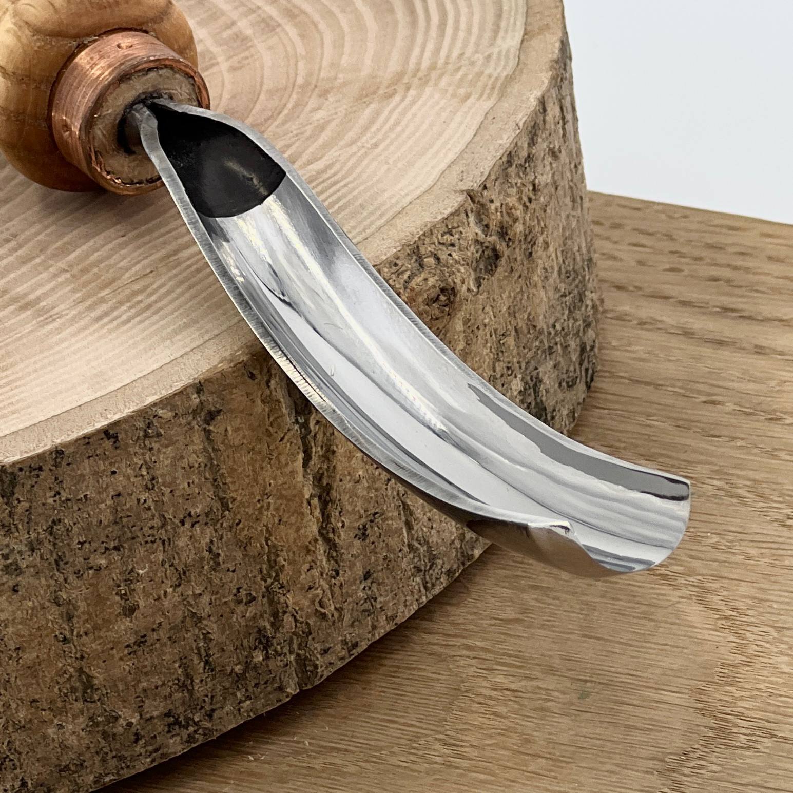 Gouge long bent chisel, #9 profile, woodcarving tools STRYI Profi