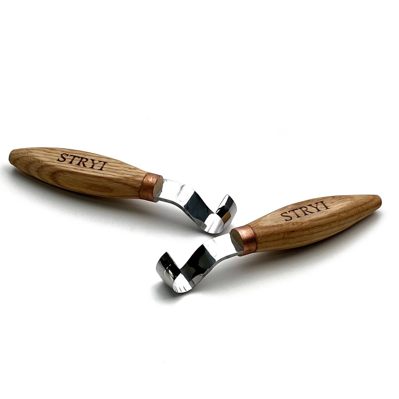 Spoon bowl and kuksa carving hook knives set 20mm STRYI Profi