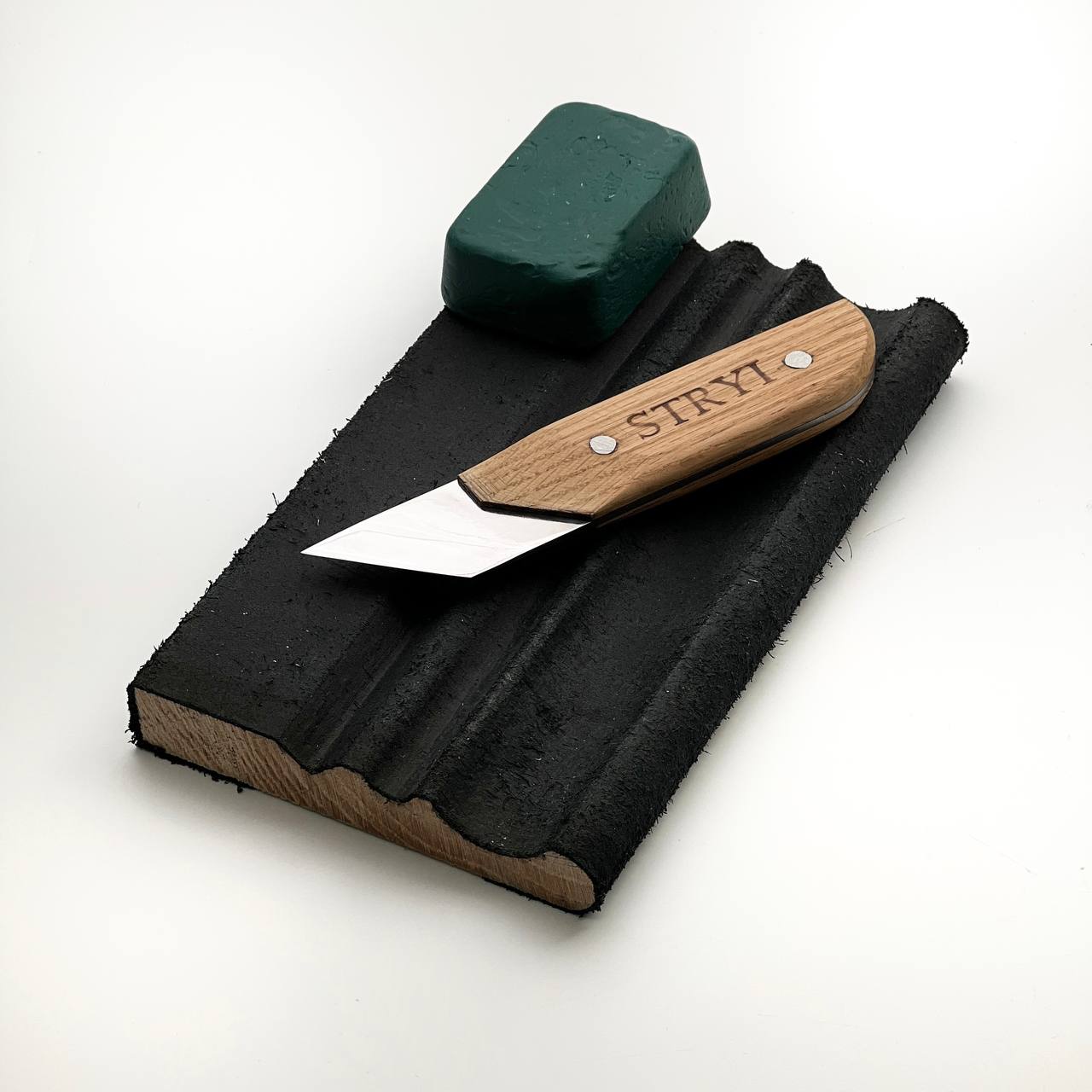 Wide carving knife, carving knife 40mm STRYI Profi, Skewed knife, Knife for sculpting