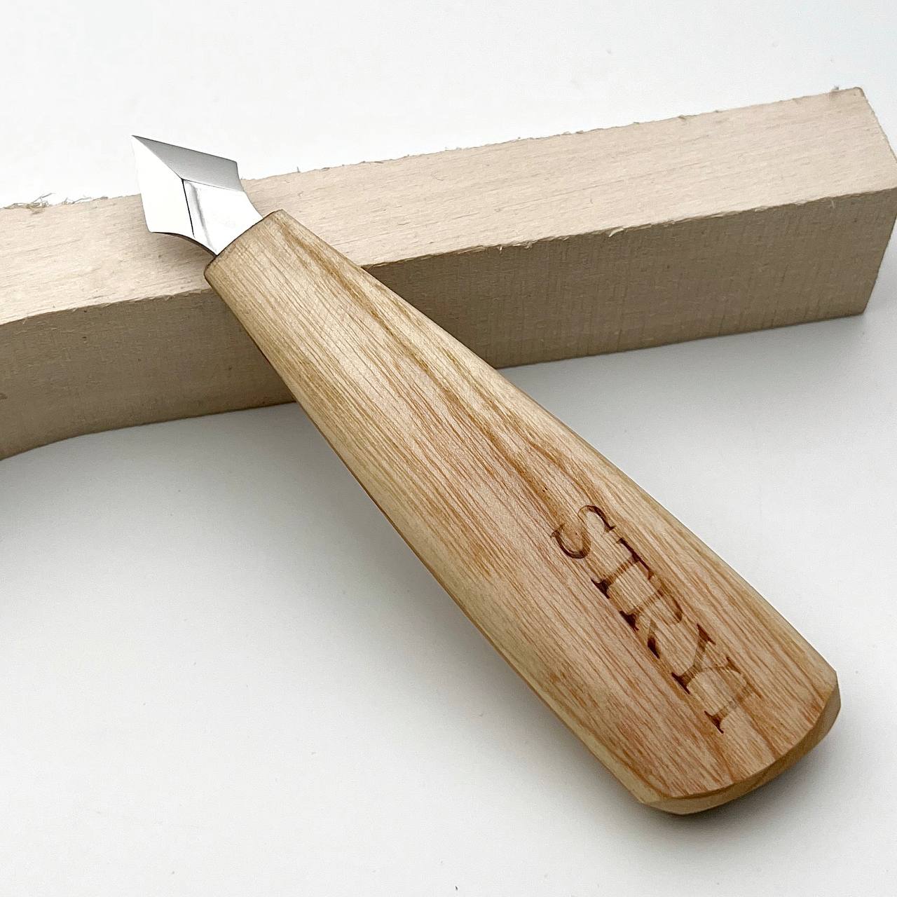 Wood carving knife STRYI Profi, Arrow-shaped, Marking knife, Carpentry knife, Gift for father
