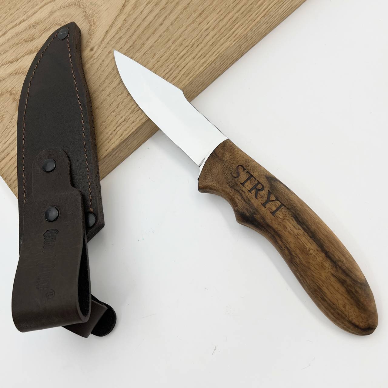 Cuchillo de talla de madera STRYI Profi, cuchillo de camping, cuchillo de carpintería verde