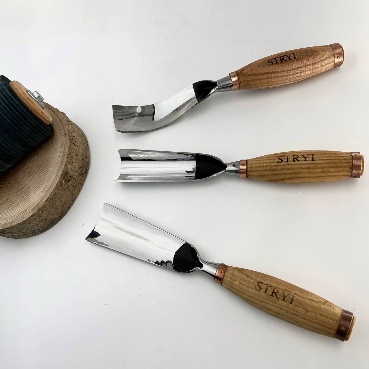 Sculpture tools set STRYI Profi 3pcs, Heavy-duty chisels set, Forged steel tools