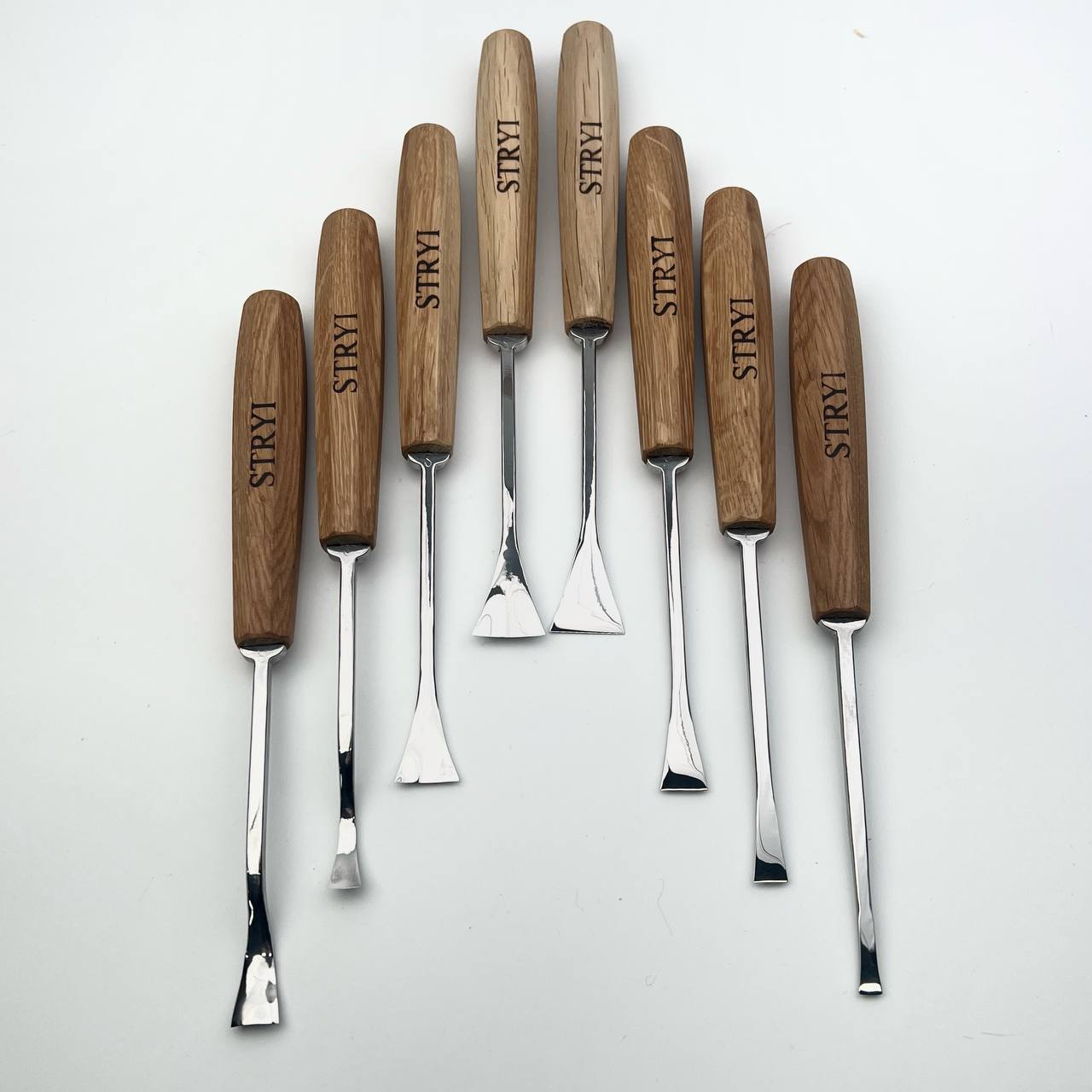 Fishtail Gouges set STRYI MAESTRO, Detailing Chisels set, Relief carving