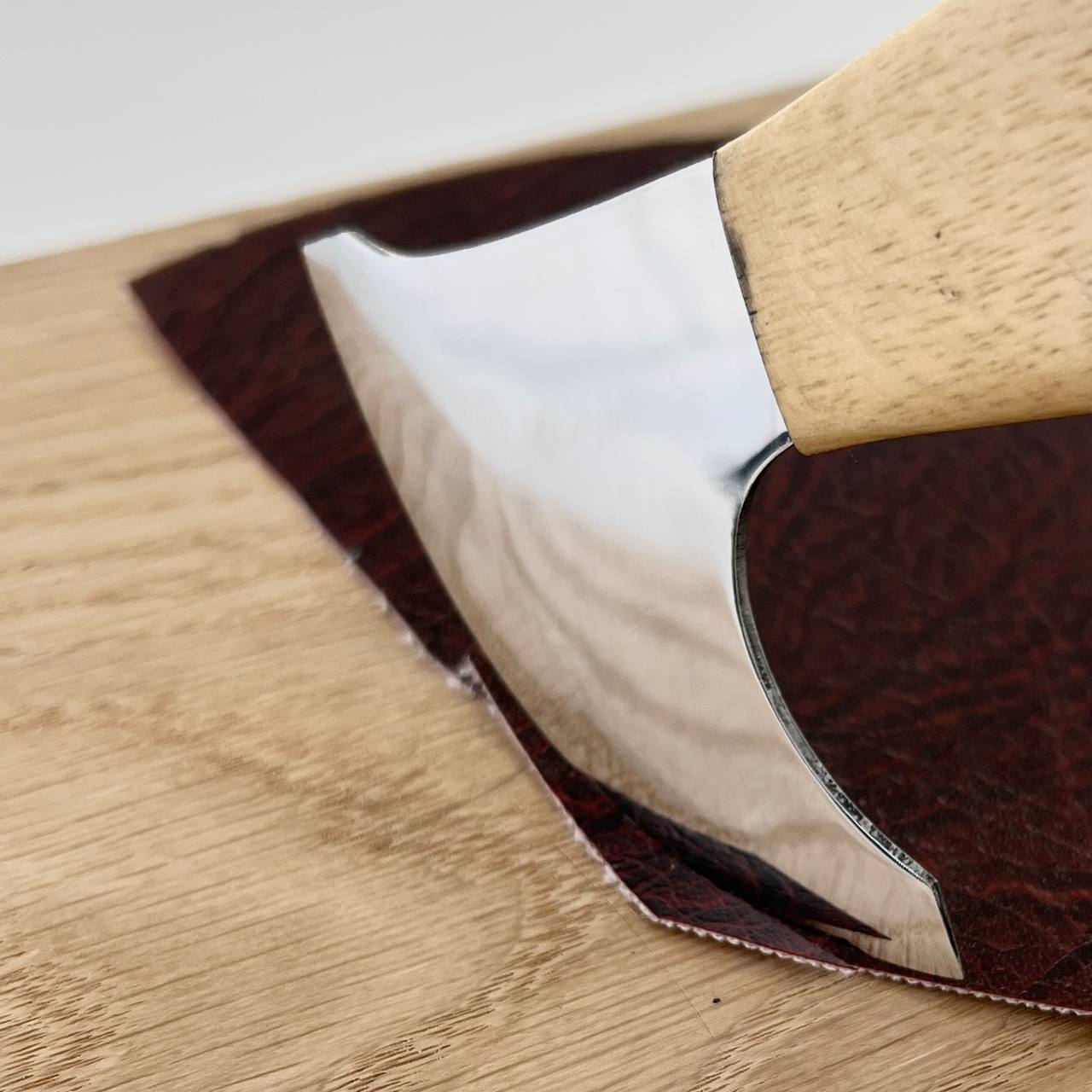 Unique Half Leather Blade Knife for Leatherworking STRYI Profi