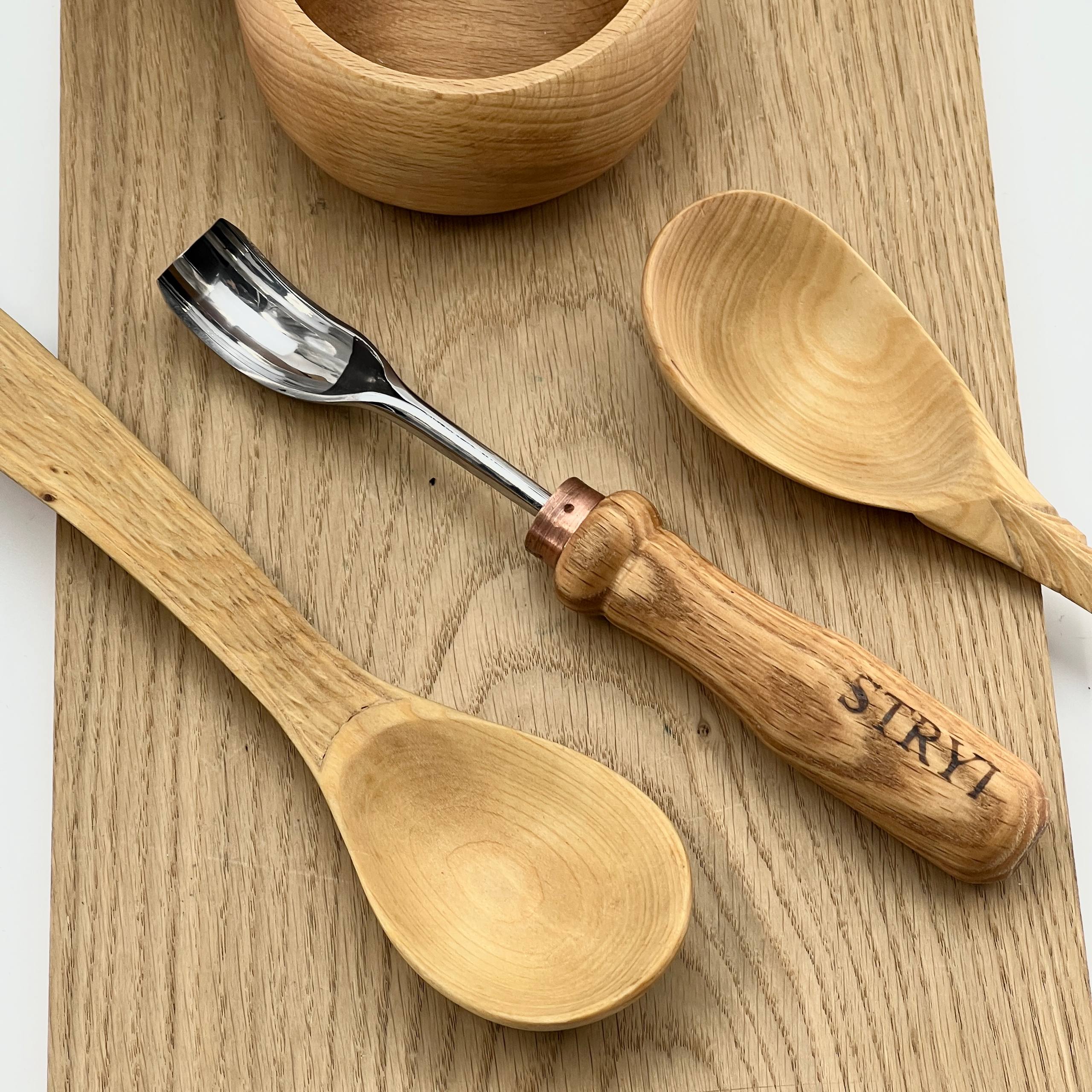 Holzschnitzset zum Löffelmachen und Schüsselschnitzen STRYI Profi, 4-tlg