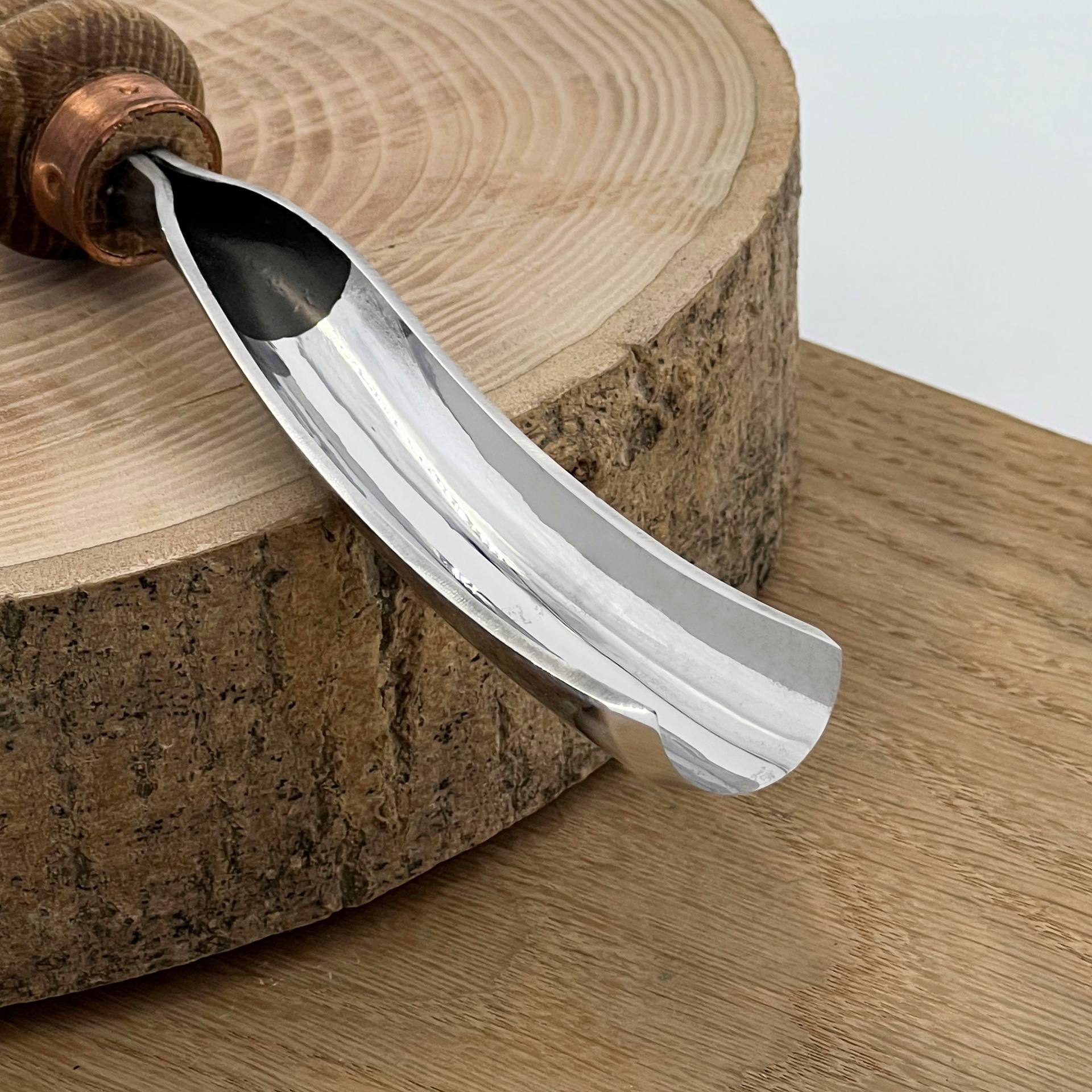 Gouge long bent chisel, #9 profile, woodcarving tools STRYI Profi