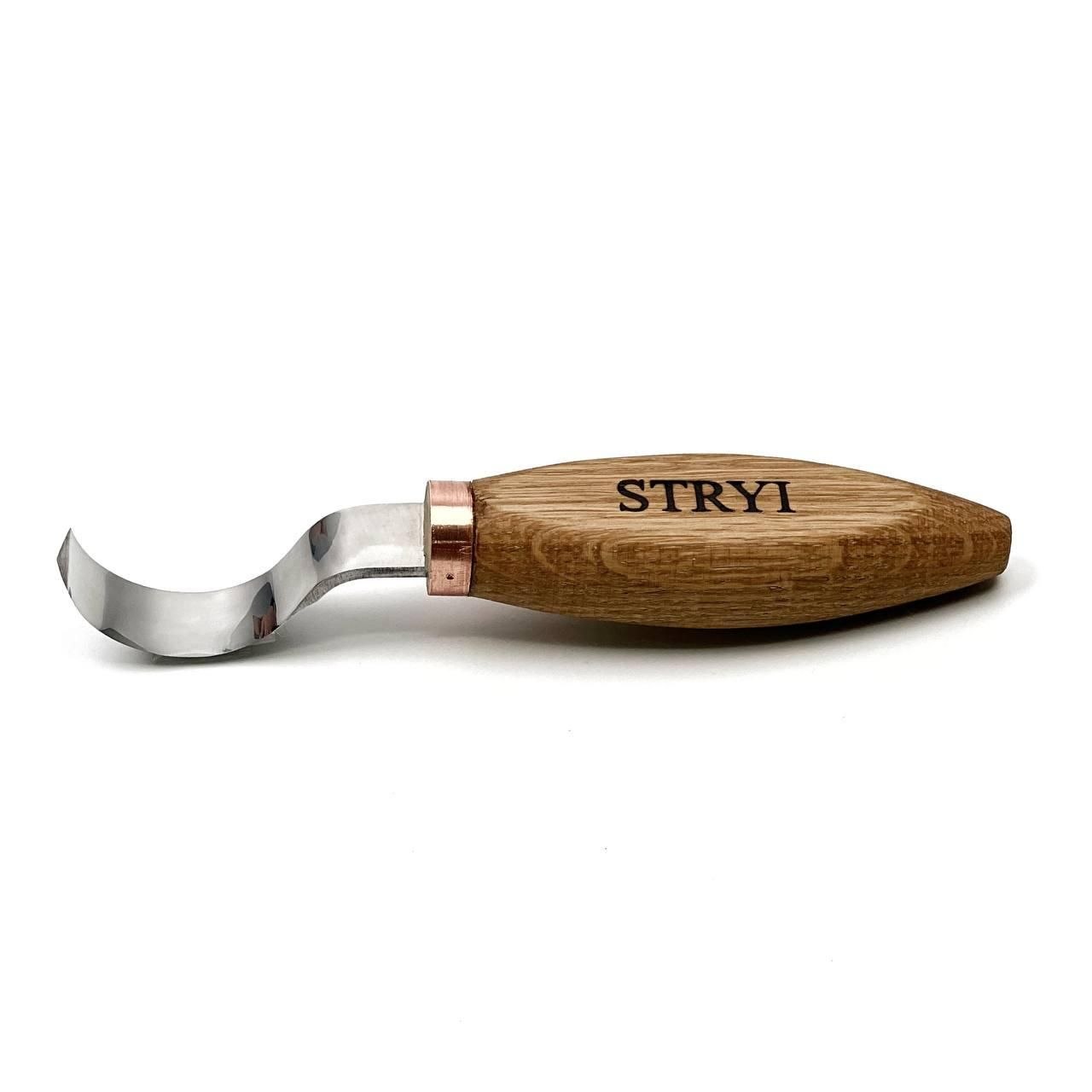 STRYI Profi 50mm Double-Edged Hook Knife for spoon carving