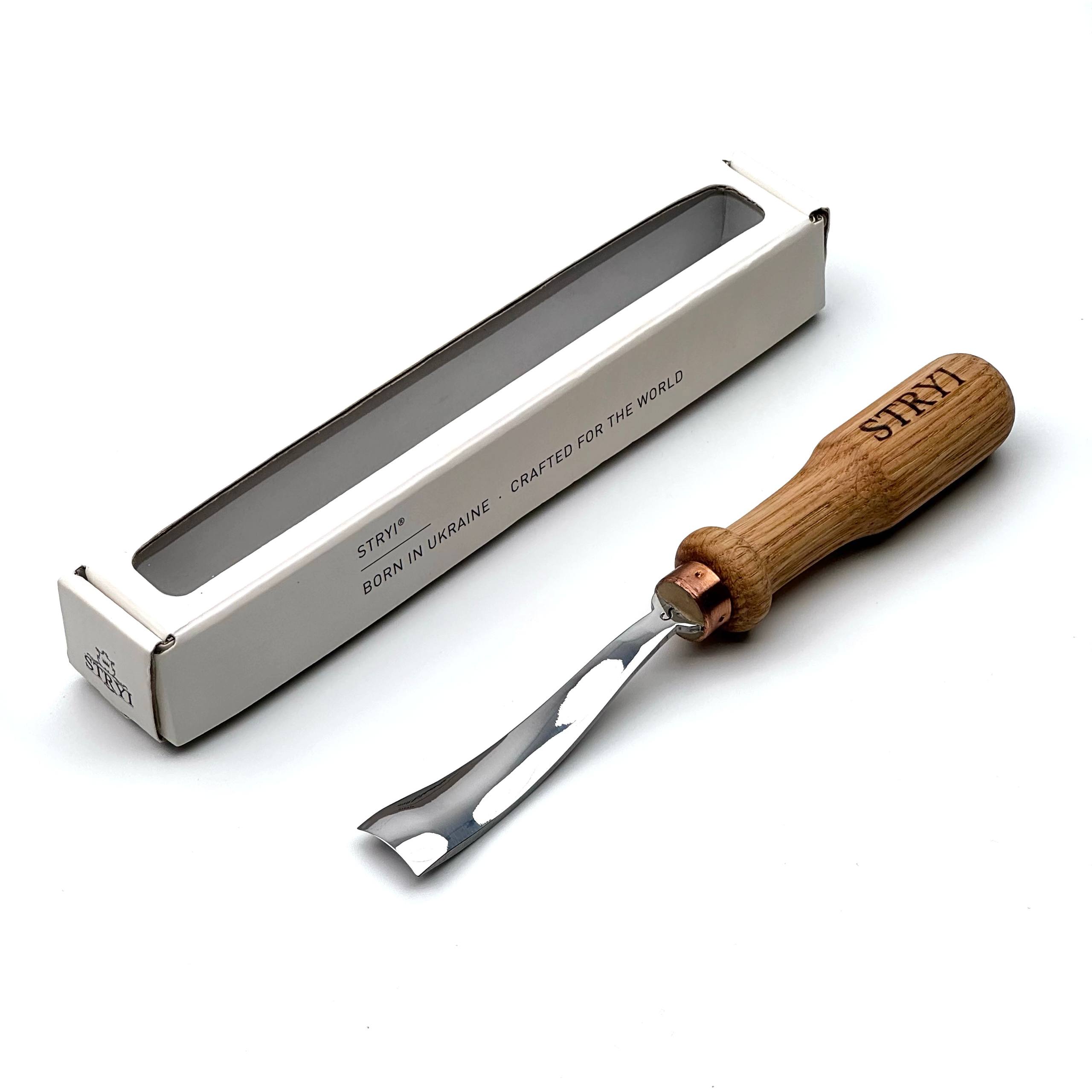 STRYI Reverse Bent Gouge – Specialized Forged Chisel for Convex Shapes & High Relief