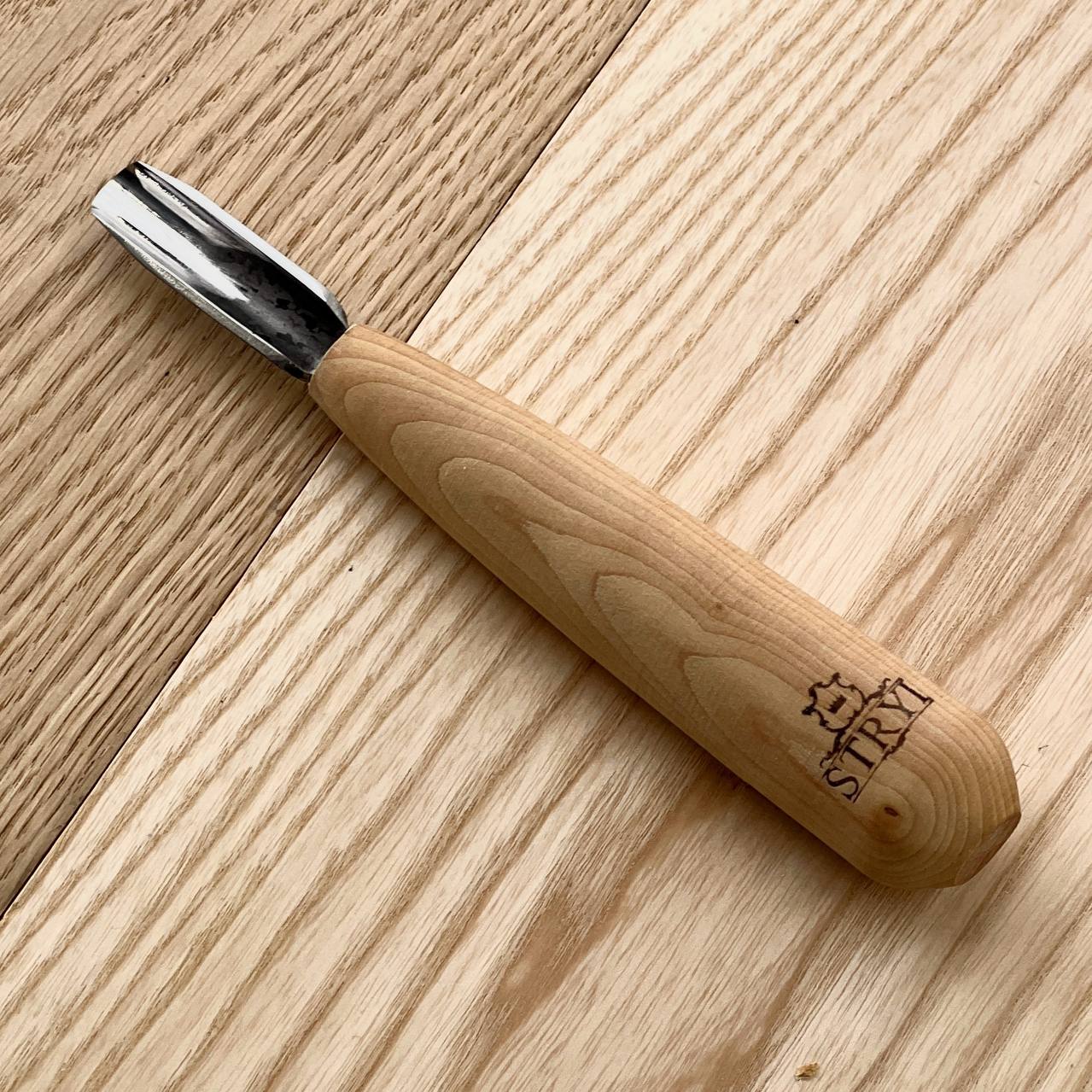 Skew-beveled short gouge STRYI-AY Chip carving gouge Standart