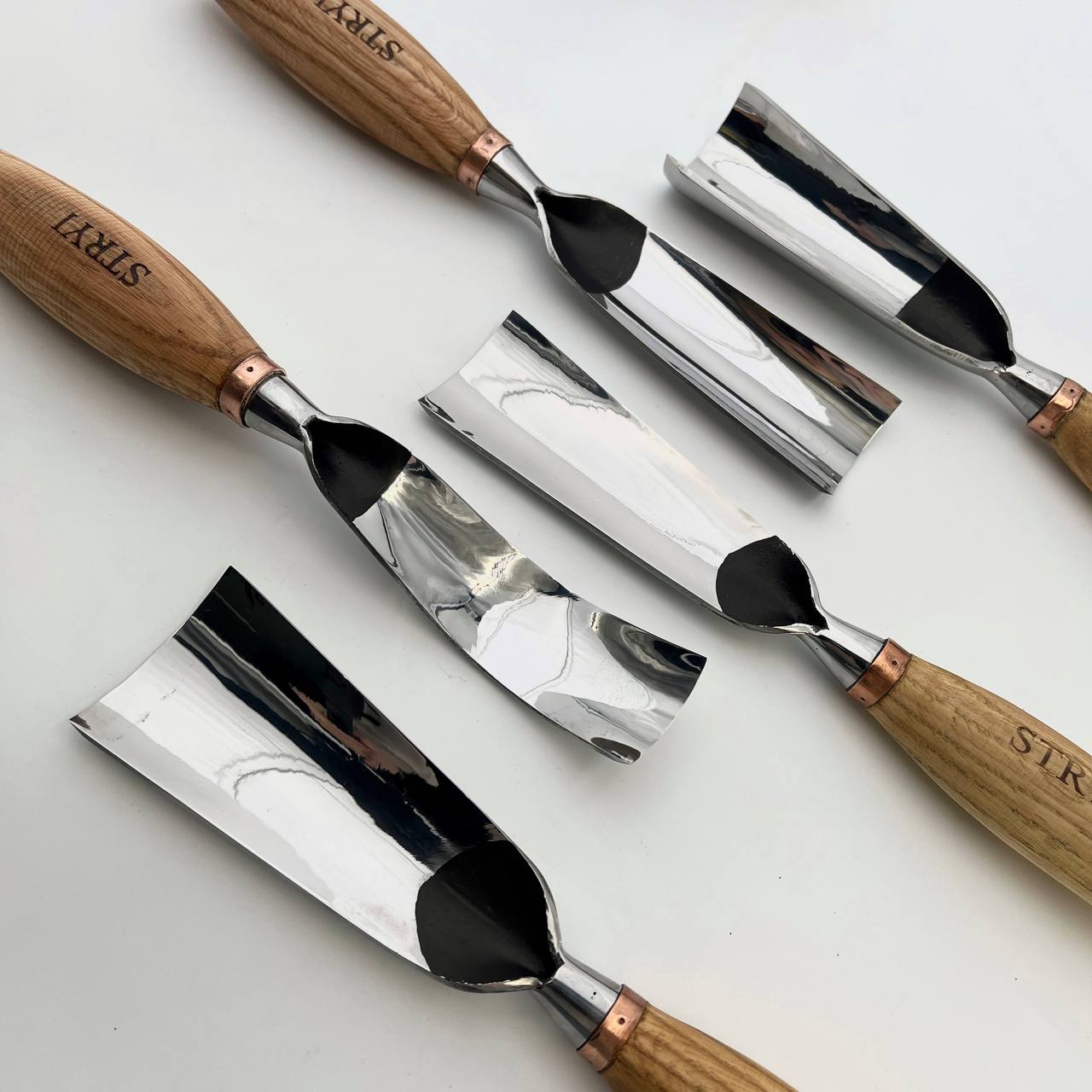 Sculpture tools set STRYI Profi 5pcs, Wood carving kit of Heavy-duty chisels, Sculpture gouges, Forged hand tools for Sculpting woodworking