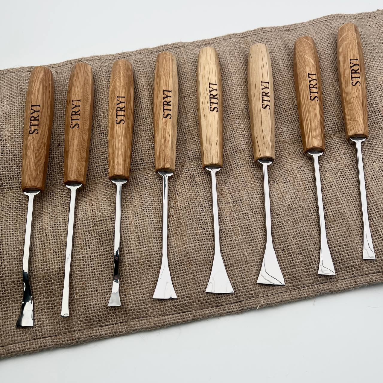 Fishtail Gouges set STRYI MAESTRO, Detailing Chisels set, Relief carving