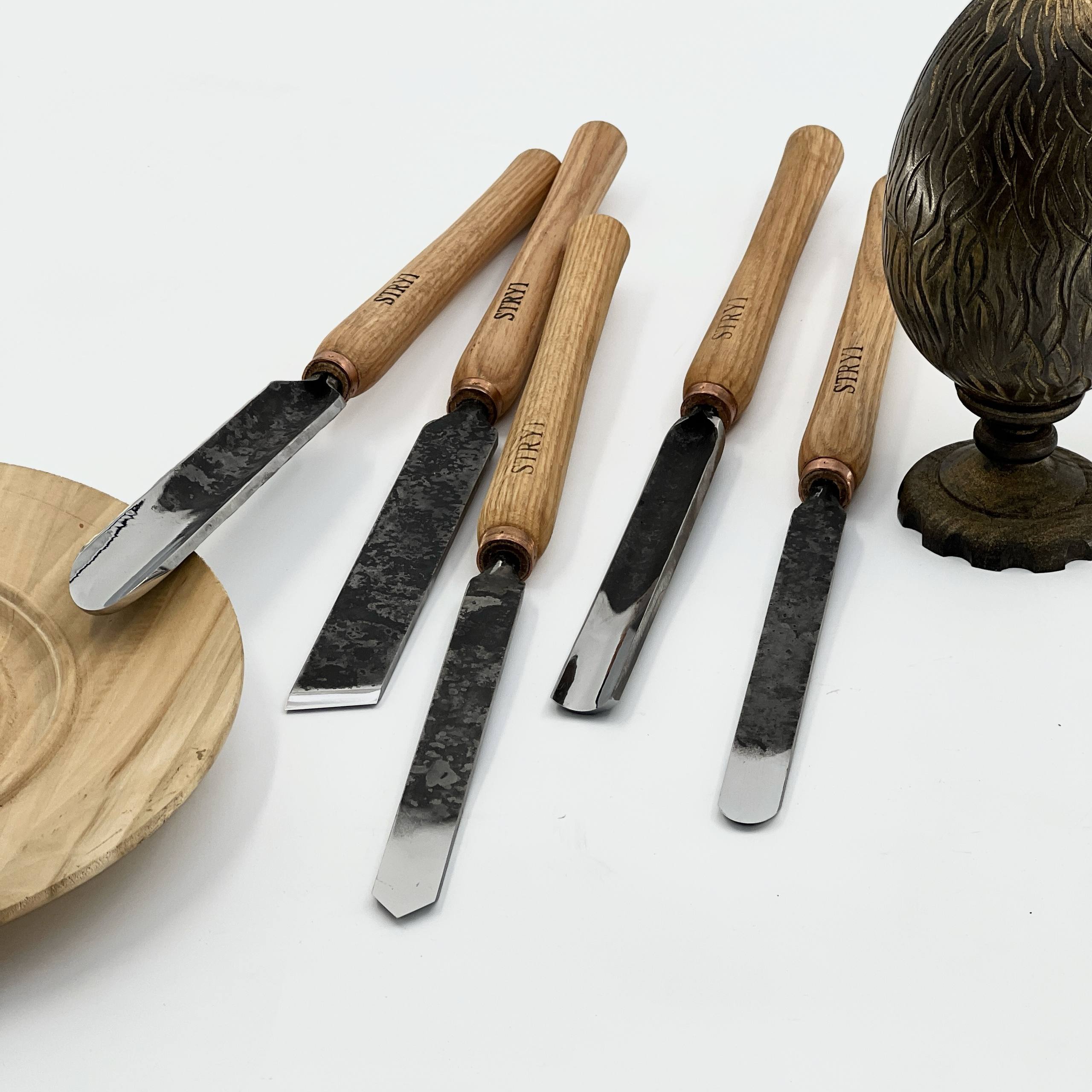 Wood turning tools set STRYI Standart 5pcs, Іet of lathe tools, Wood turning kit