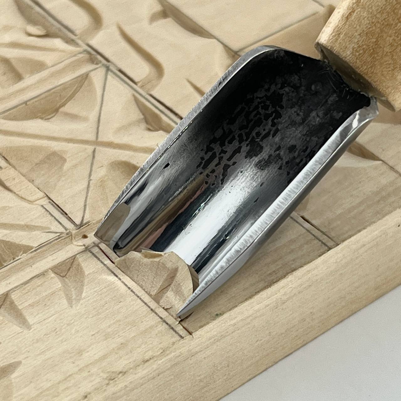Short straight bevel gouge STRYI-AY, Chip carving gouge, U-gouge
