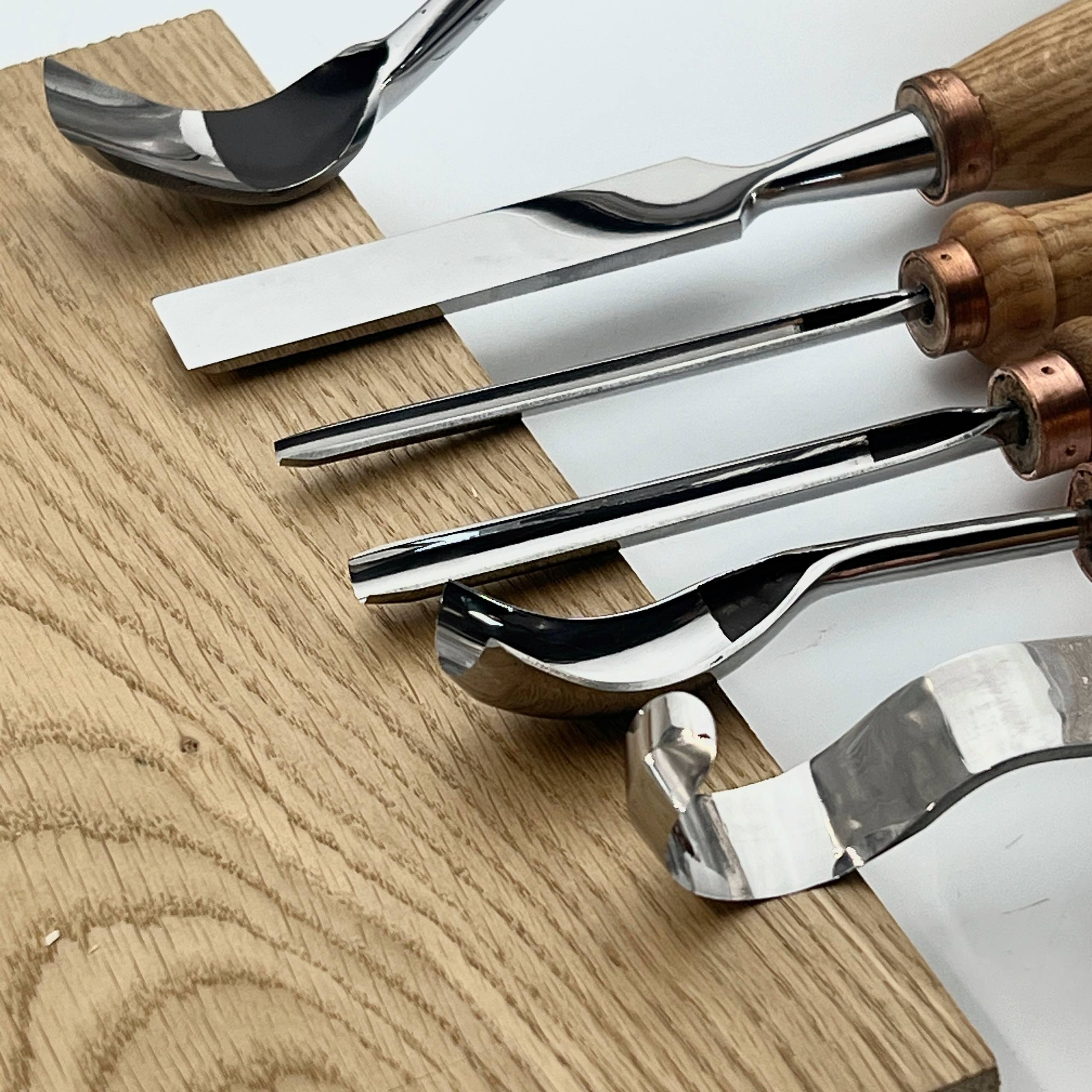 Completed toolset STRYI Profi for spoon and kuksa carving, Forged tools