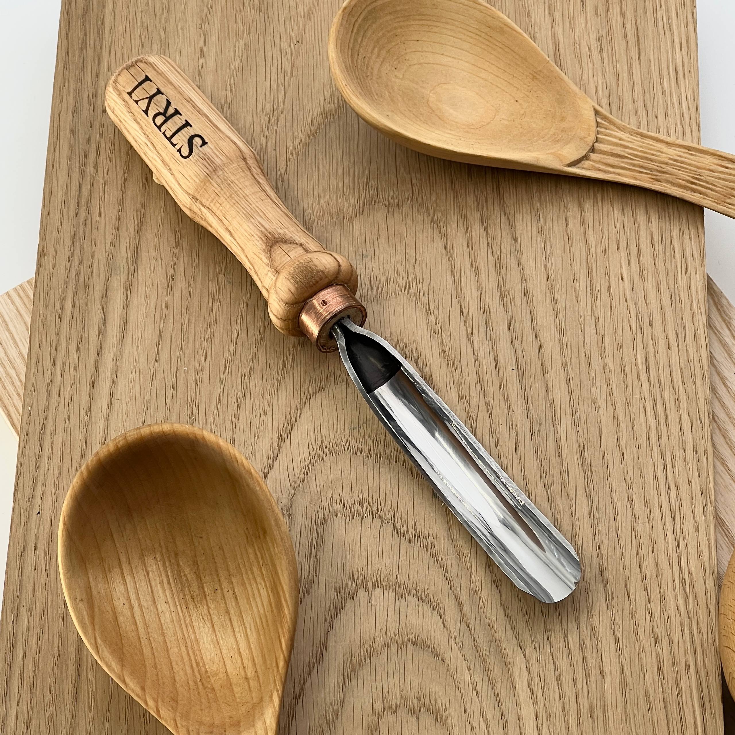 Gouge long bent chisel, #9 profile, woodcarving tools STRYI Profi