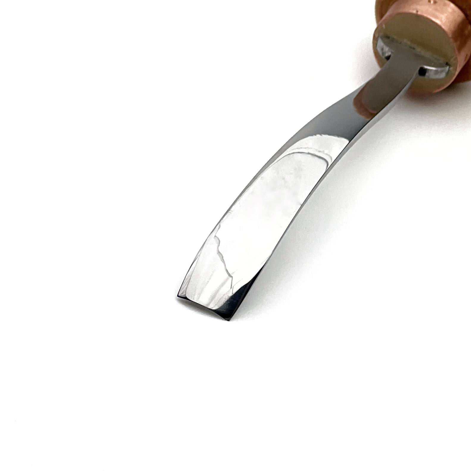 STRYI 10mm Forged Bent Gouge Sweep #5 – Professional Semi-Bent Chisel for Relief Carving