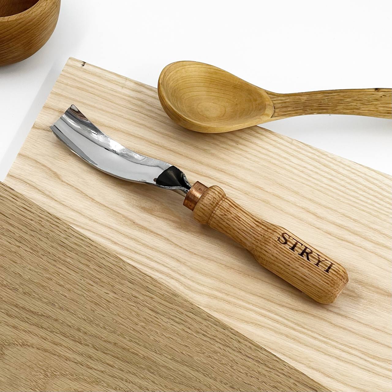 Gouge Long bent chisel STRYI Profi, 8 profile, Woodcarving tools from Manufacturer STRYI