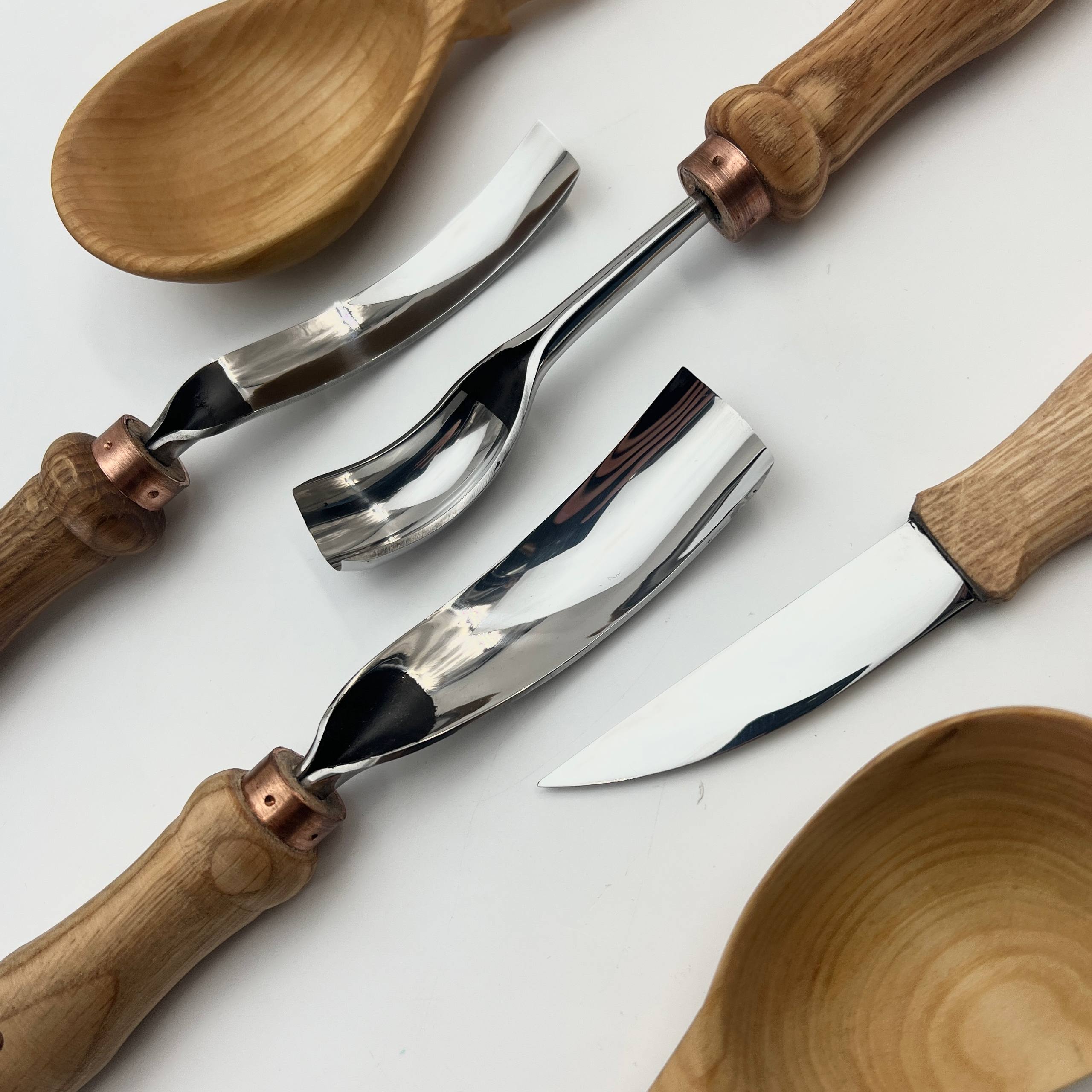 Spoon Wood carving set 4 pcs STRYI Profi, Carving tools, Hook knife, Spoon making
