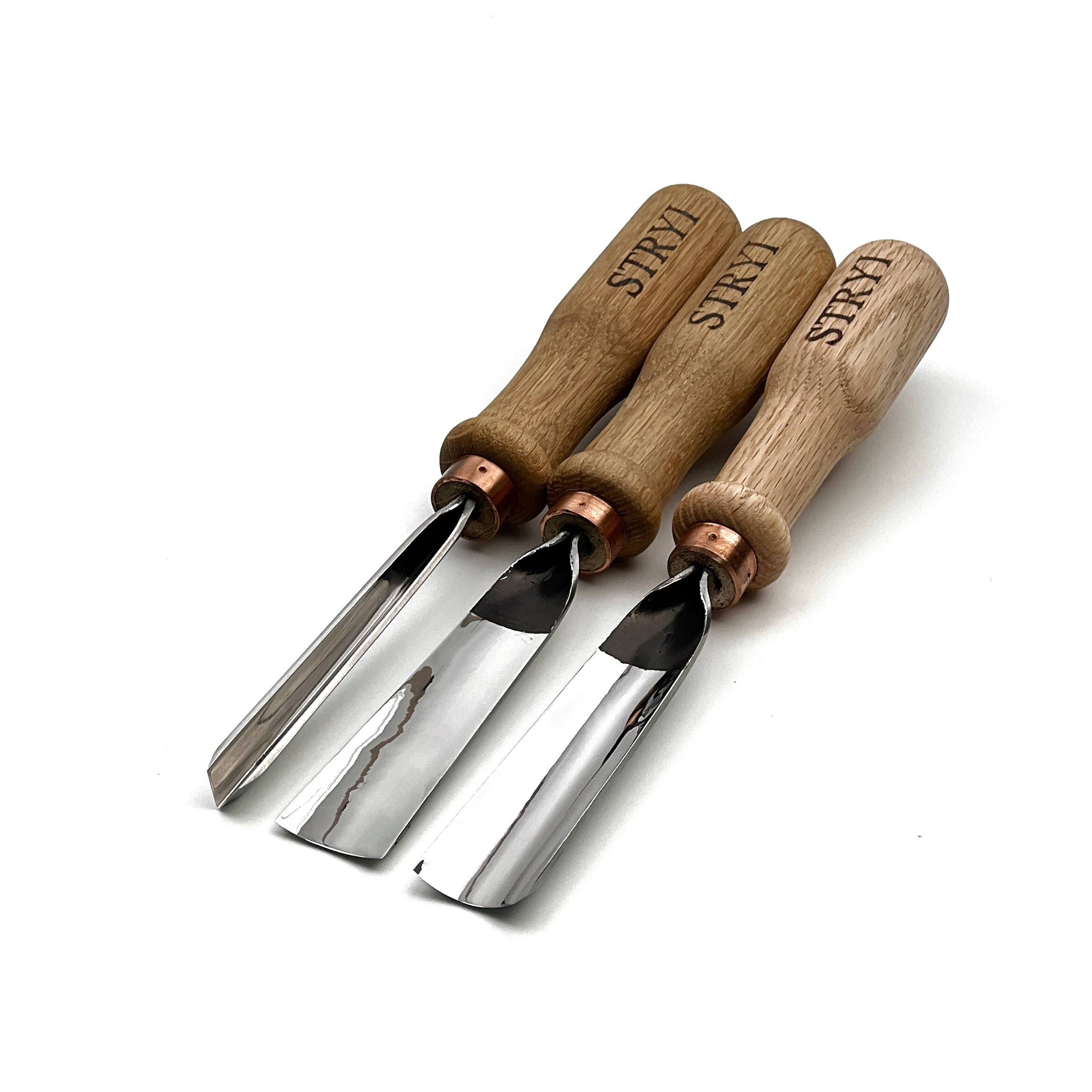 Grundlegendes Holzschnitzwerkzeug-Set für Reliefschnitzereien, 3-teilig STRYI Start