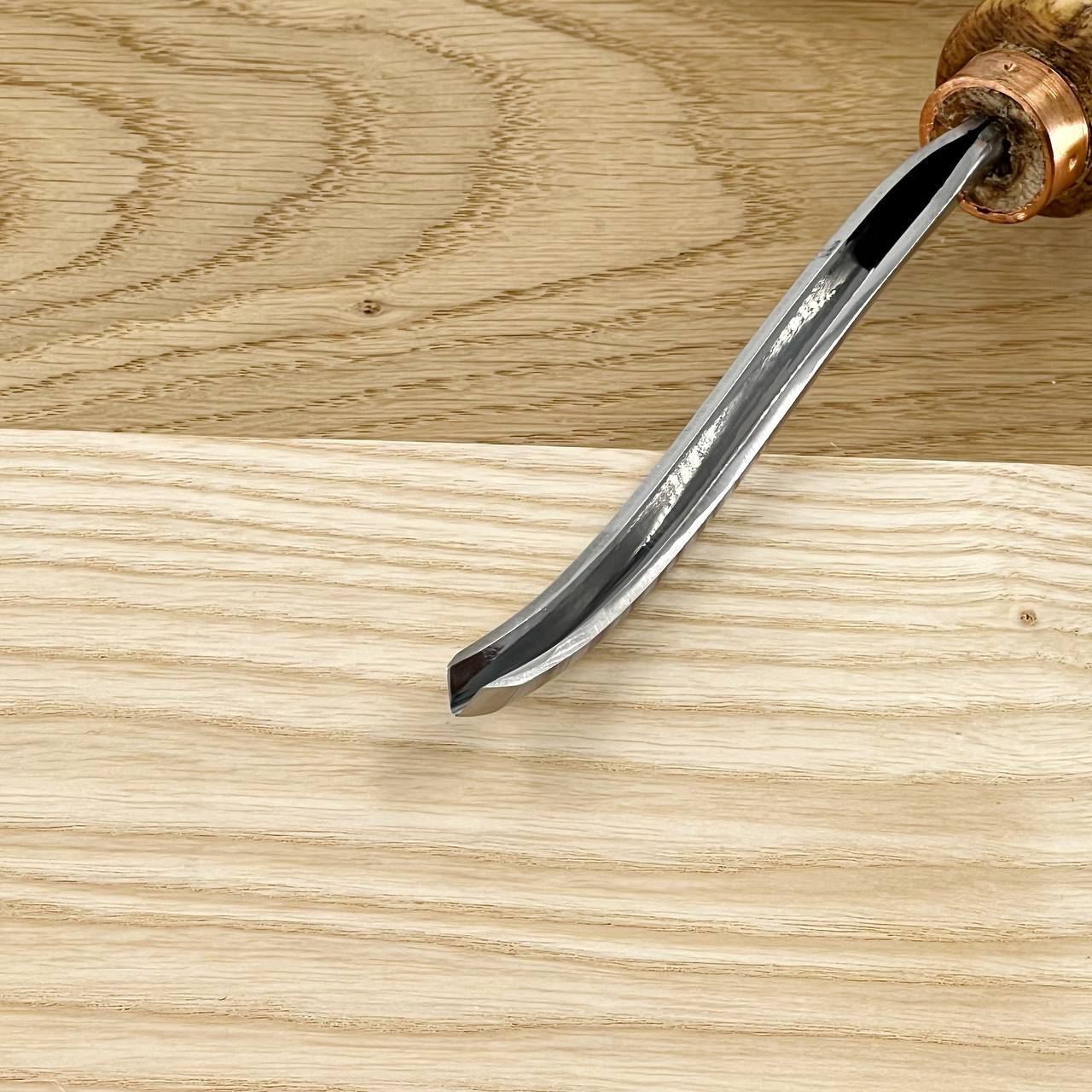 Long Bent V-parting Gouge STRYI 45 degrees, Detailing wood carving, Carving tool